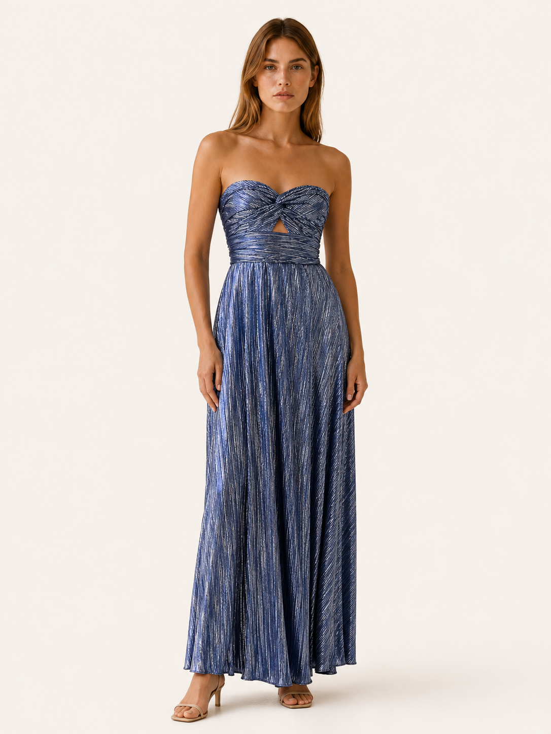 Linnea | Strapless Maxi Dress with Pleated Design