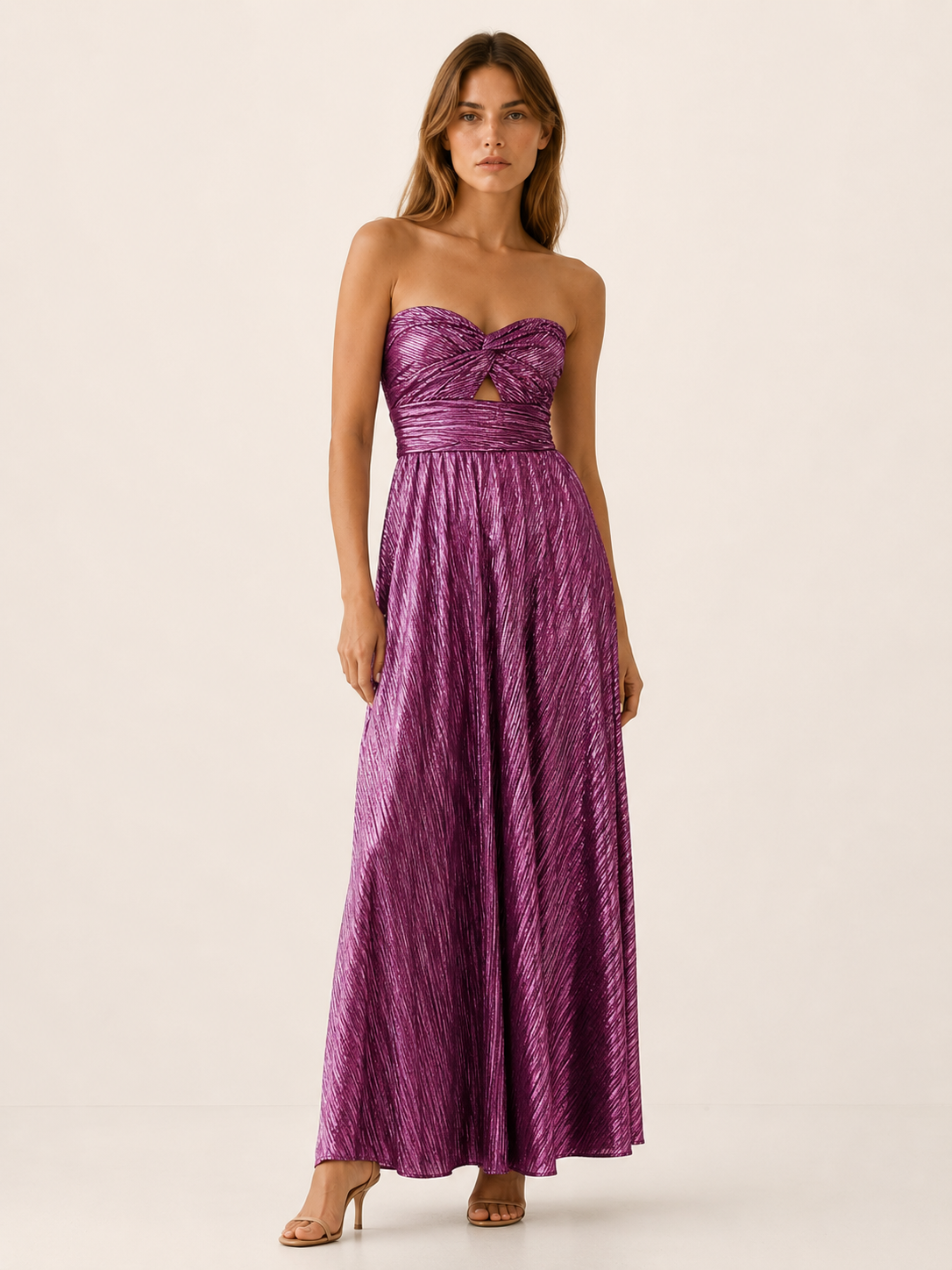 Linnea | Strapless Maxi Dress with Pleated Design