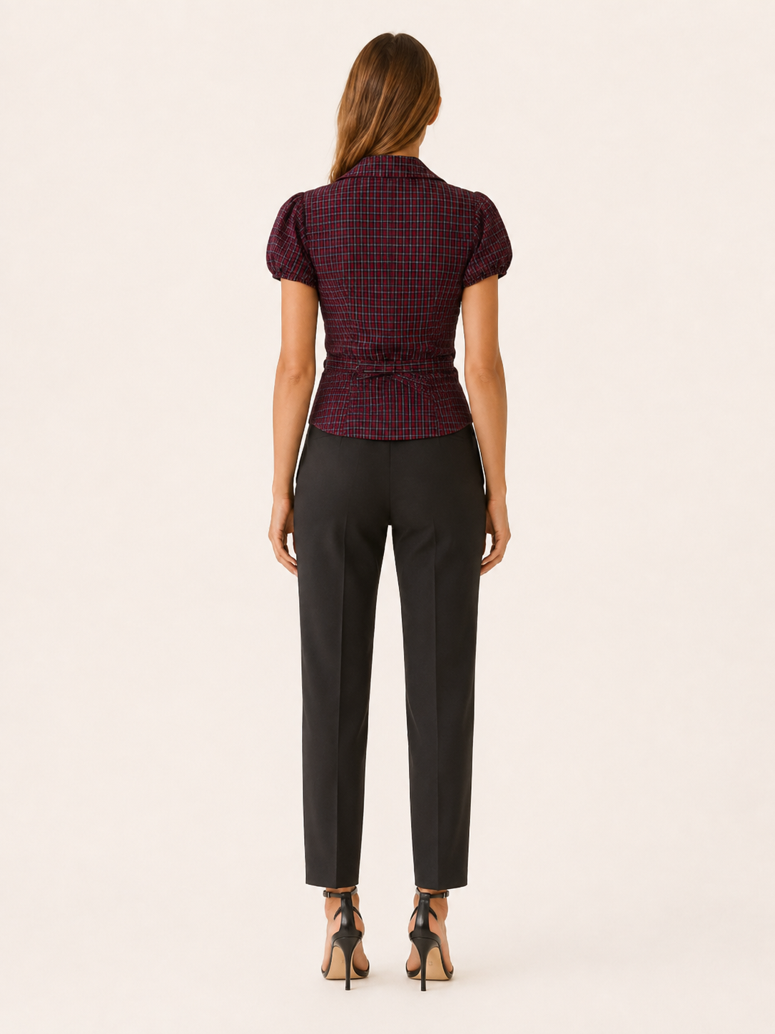 Livia | Women's Gingham Tie Back Blouse
