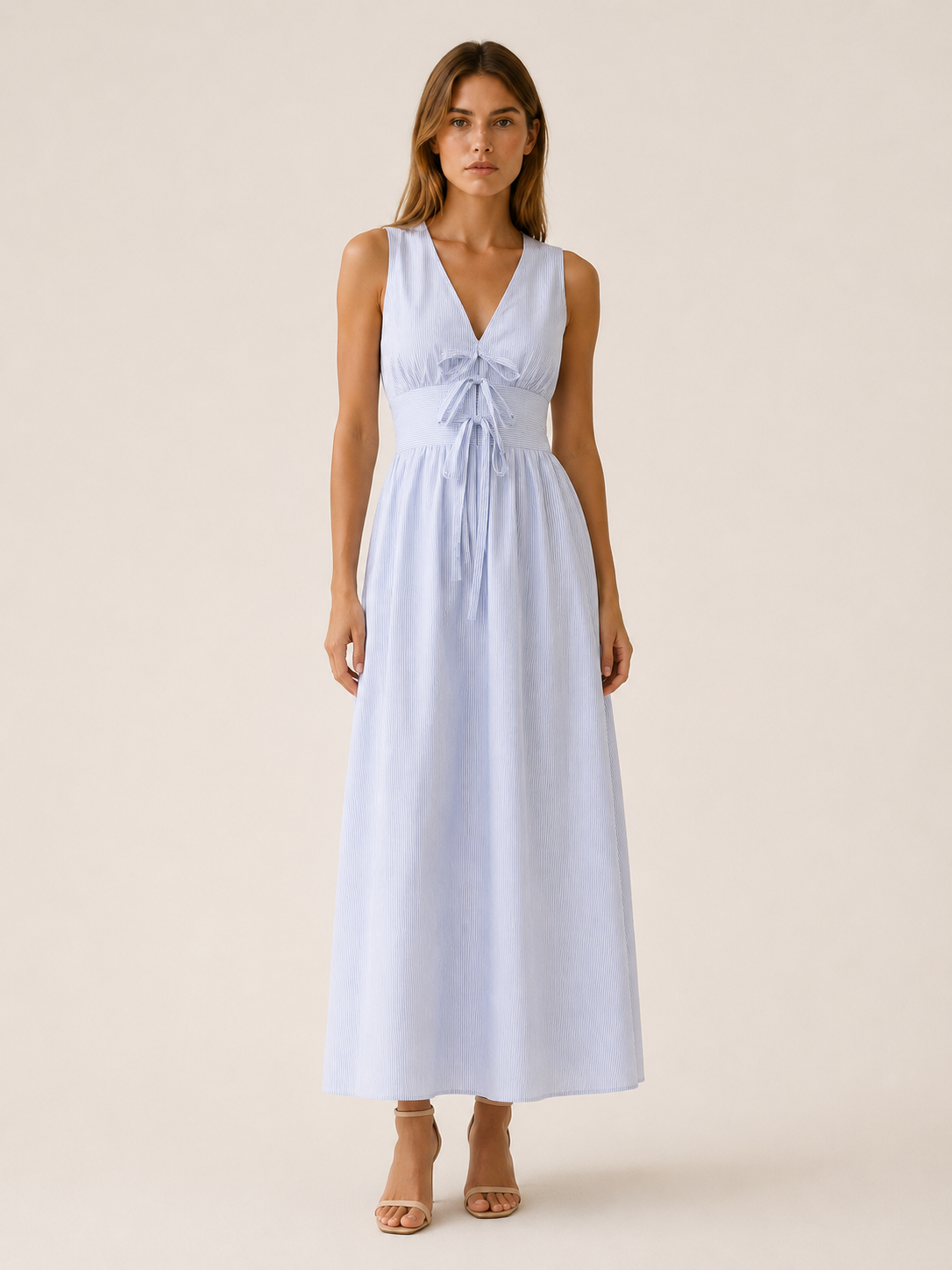 Lorena | Sleeveless Maxi Dress with V Neck