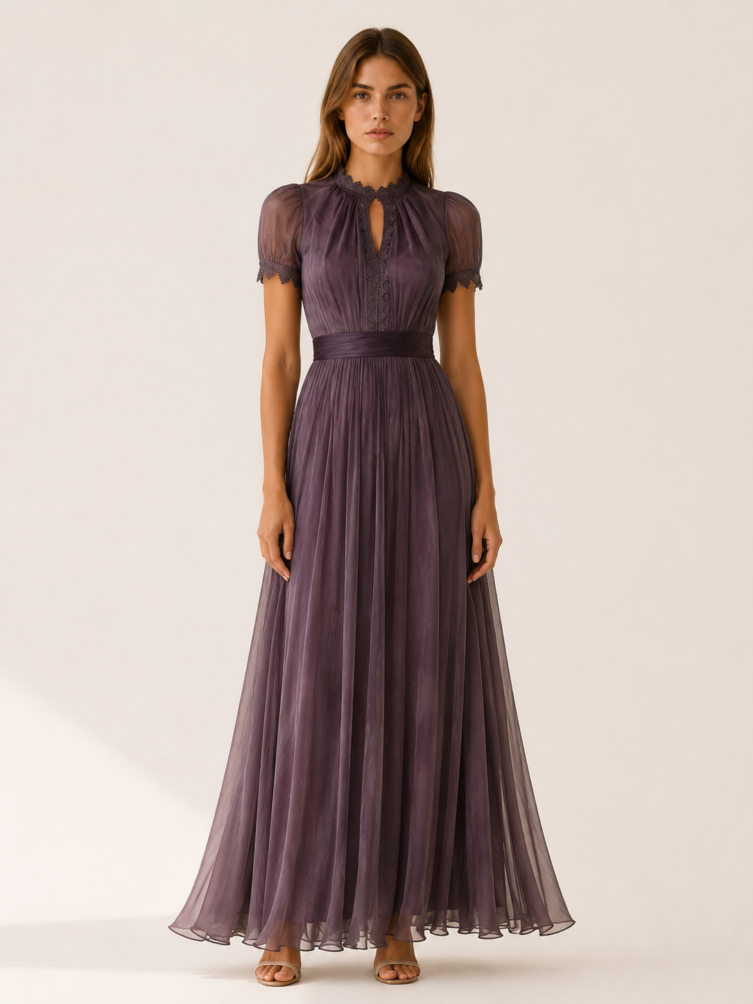 Lunelle | Chiffon Maxi Dress with Flowy Skirt
