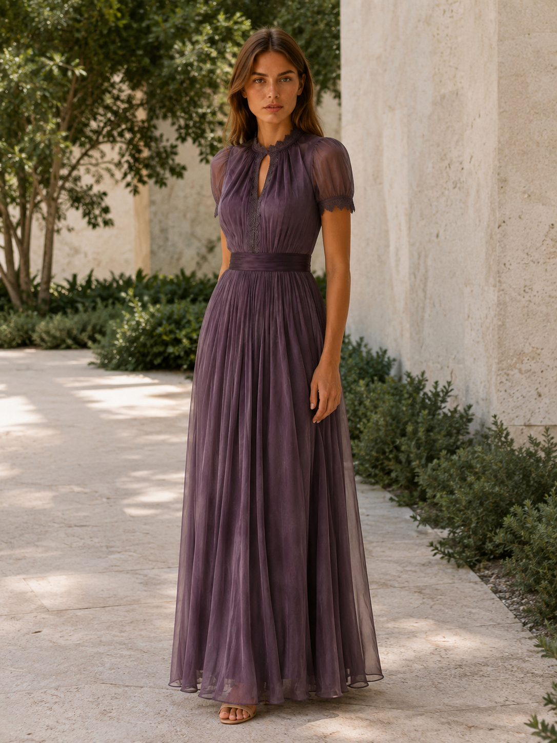 Lunelle | Chiffon Maxi Dress with Flowy Skirt