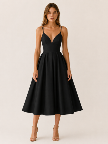 Lynette | Strappy Midi Dress with Cross Back Detail