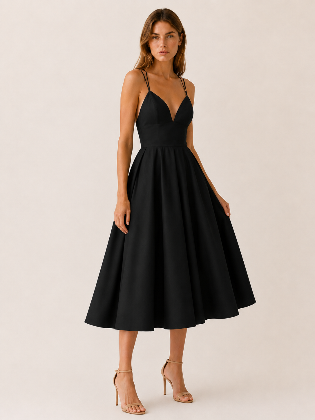 Lynette | Strappy Midi Dress with Cross Back Detail