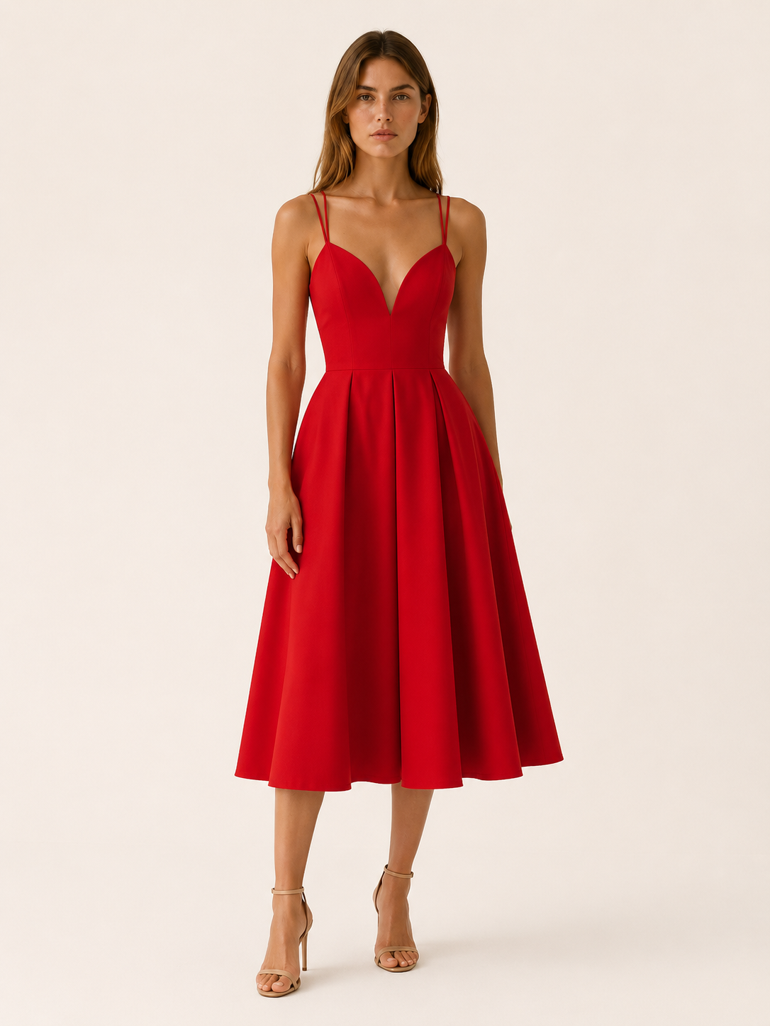 Lynette | Strappy Midi Dress with Cross Back Detail