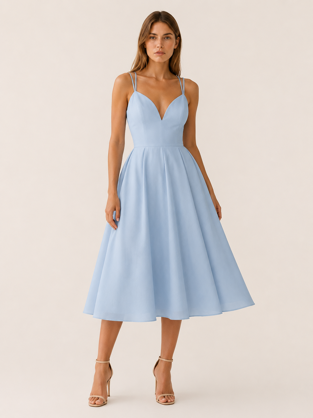 Lynette | Strappy Midi Dress with Cross Back Detail