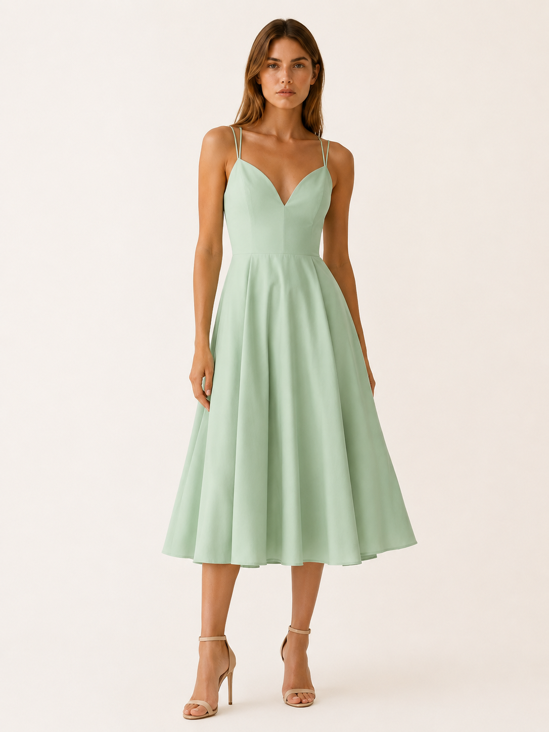 Lynette | Strappy Midi Dress with Cross Back Detail