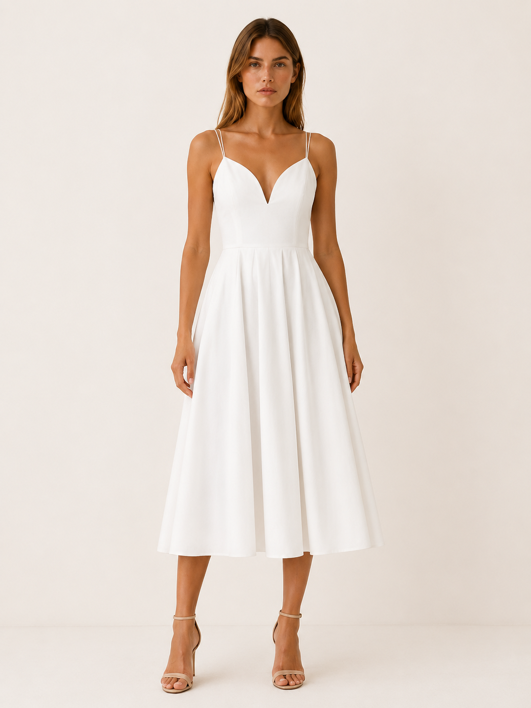 Lynette | Strappy Midi Dress with Cross Back Detail
