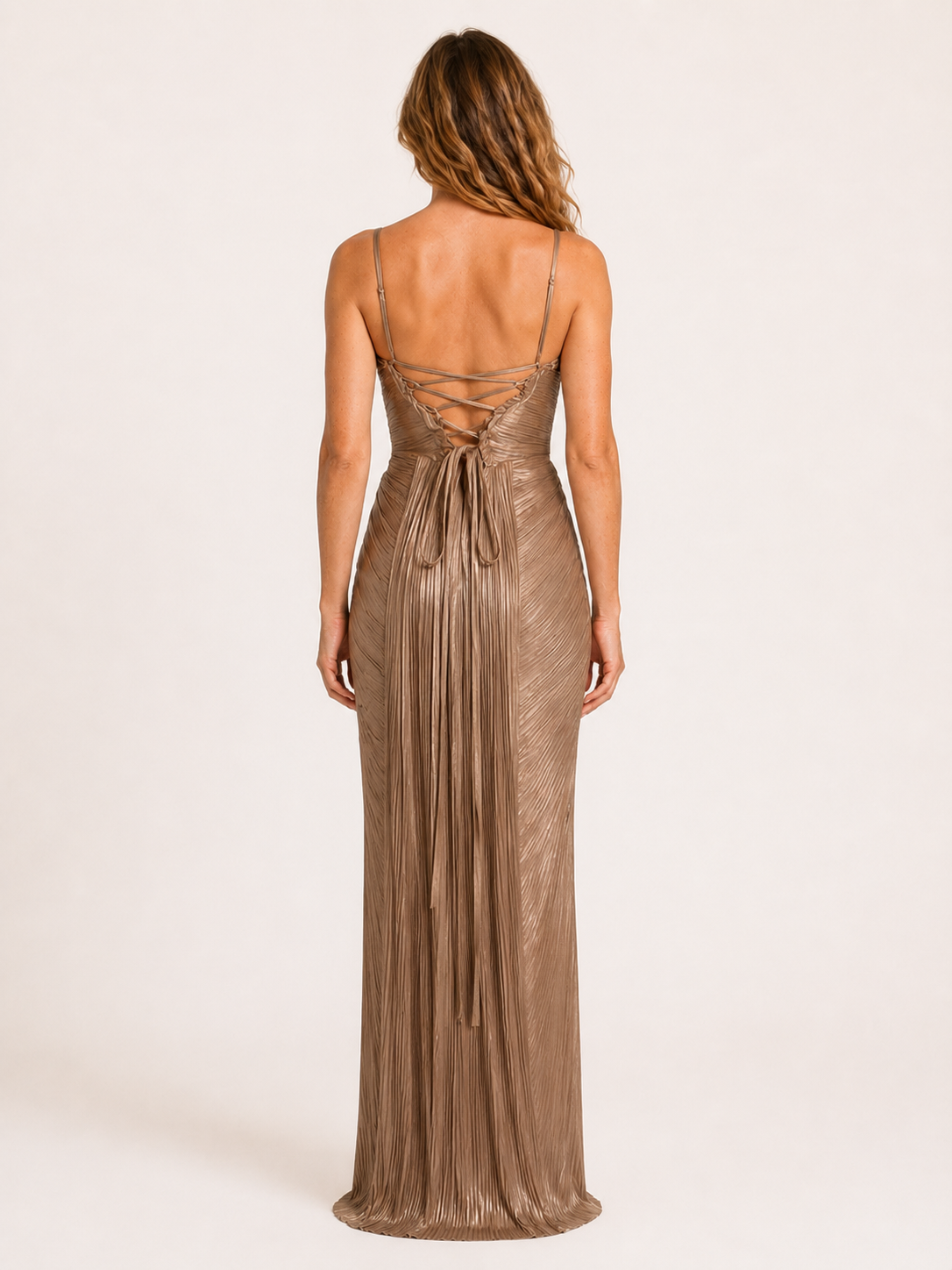 Maelis | Women's Pleated Corset Wedding Guest Maxi Dress
