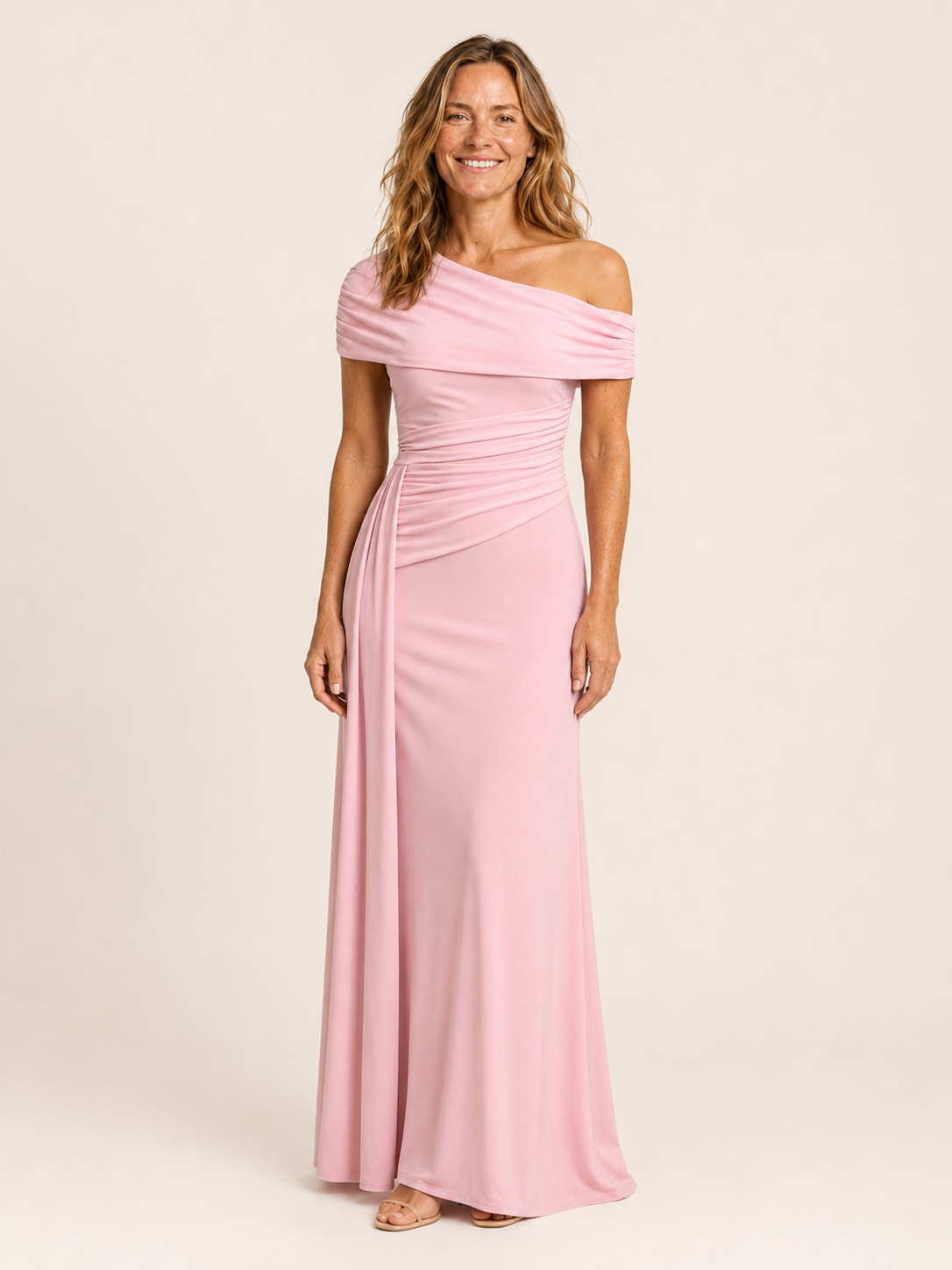 Maevrine | Women's Off Shoulder Ruched Wedding Guest Maxi Dress