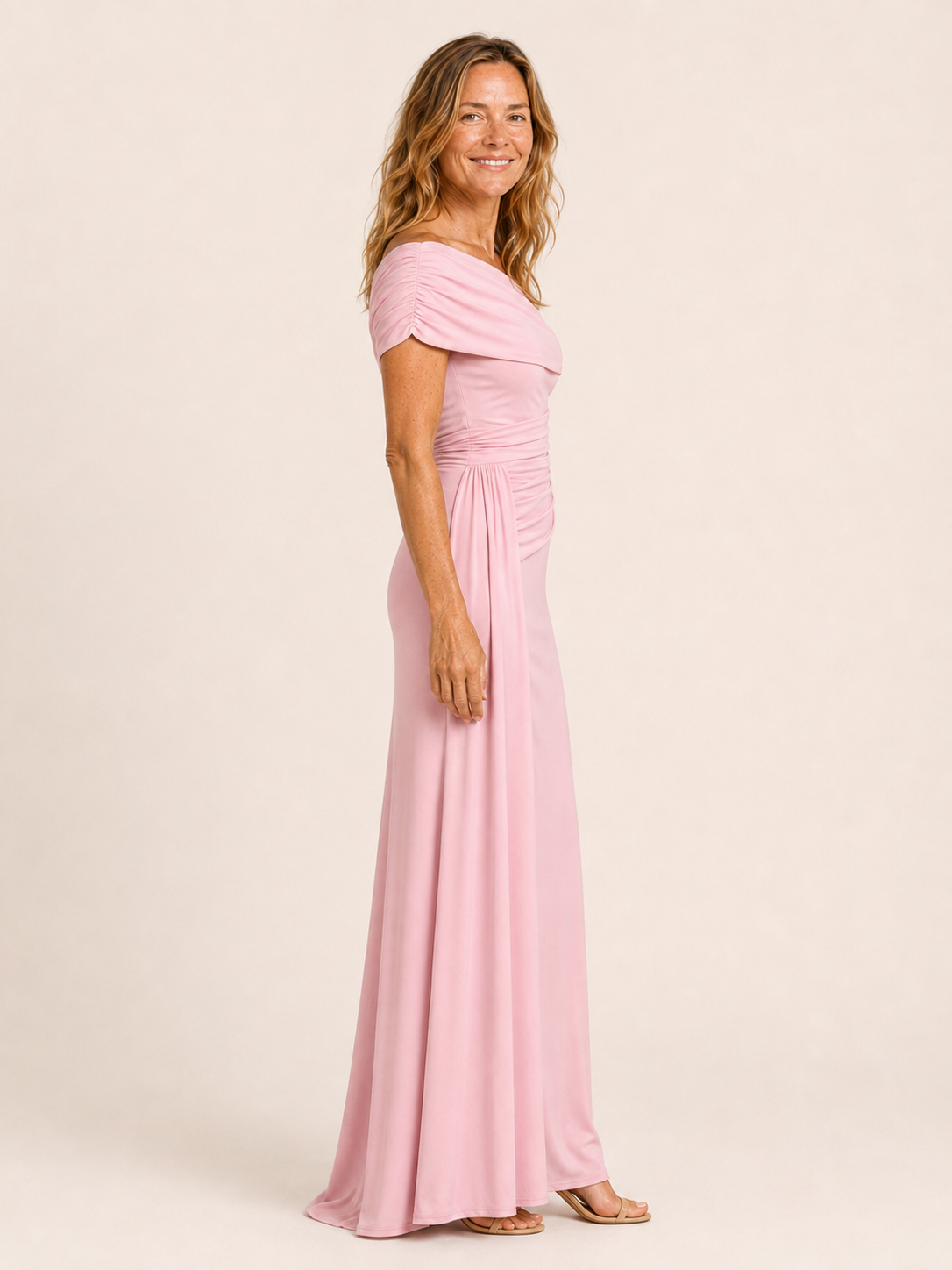 Maevrine | Women's Off Shoulder Ruched Wedding Guest Maxi Dress
