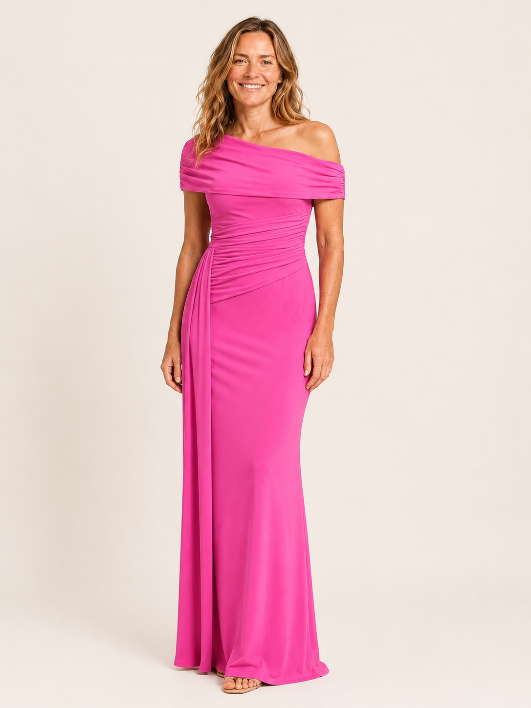 Maevrine | Women's Off Shoulder Ruched Wedding Guest Maxi Dress