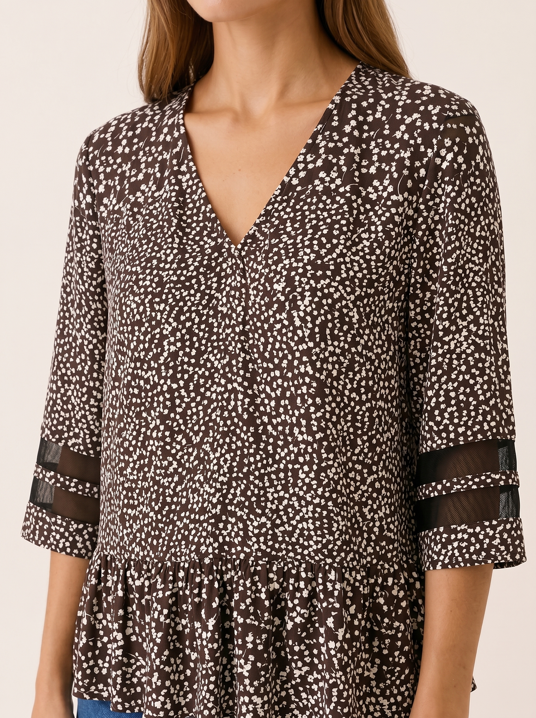 Mallory | Women's V Neck Three Quarter Sleeve Top