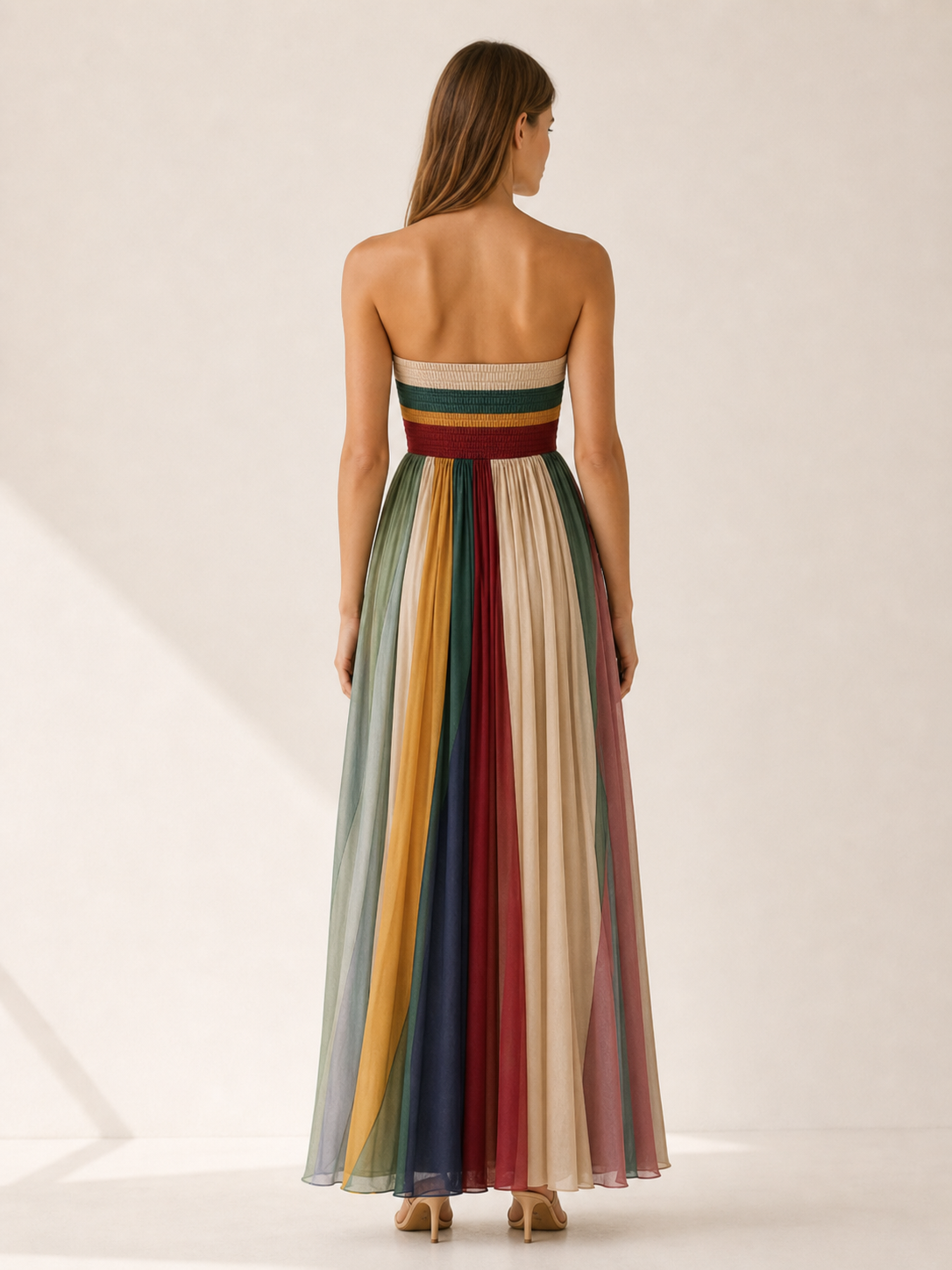Marina | Strapless Maxi Dress with Pleated Skirt