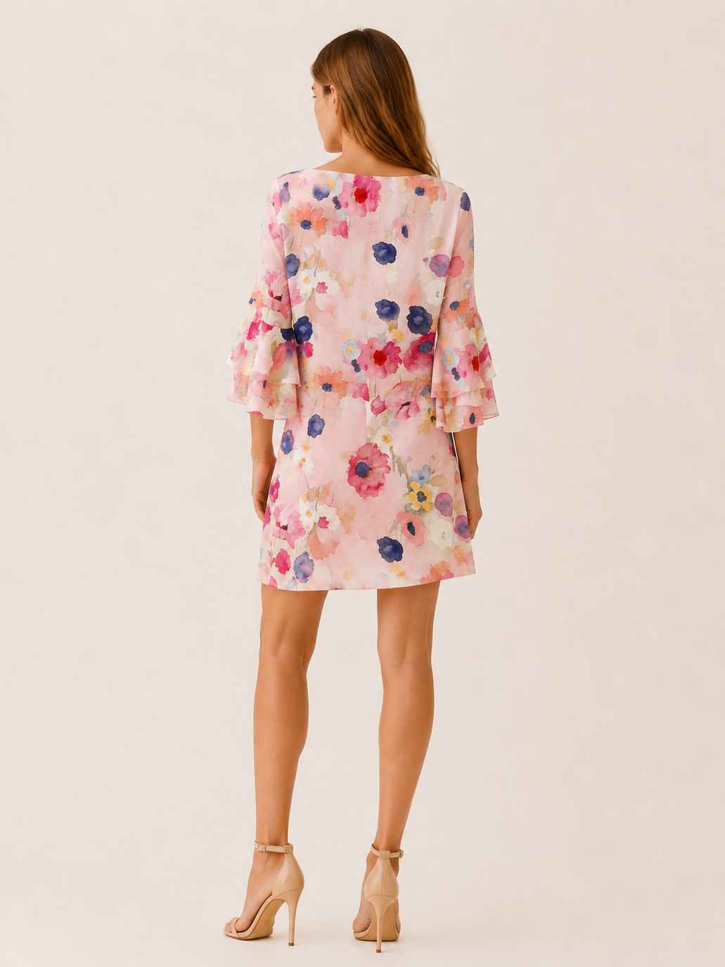Marjeta | Mini Dress with V Neck and Ruffle Sleeves