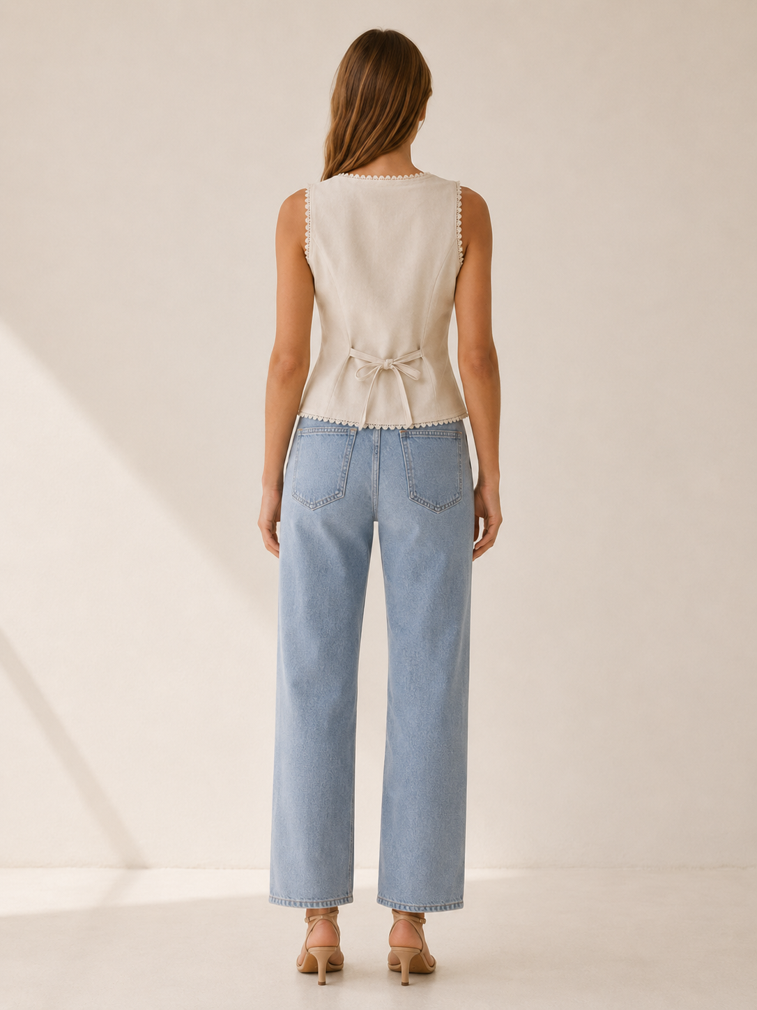 Mira | Women's Button Front Boat Neck Vest