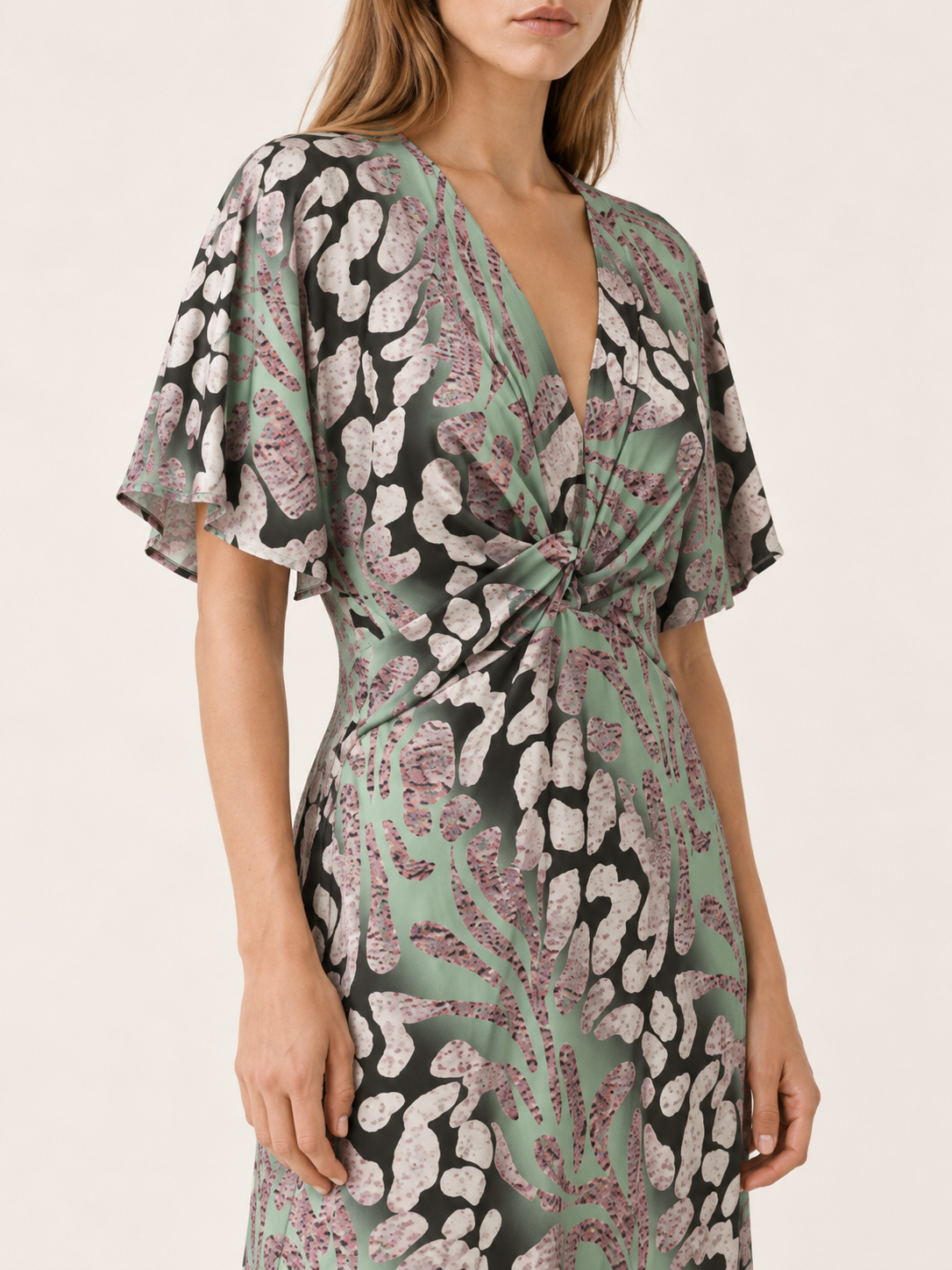 Mirella | Silk Maxi Dress with V Neck