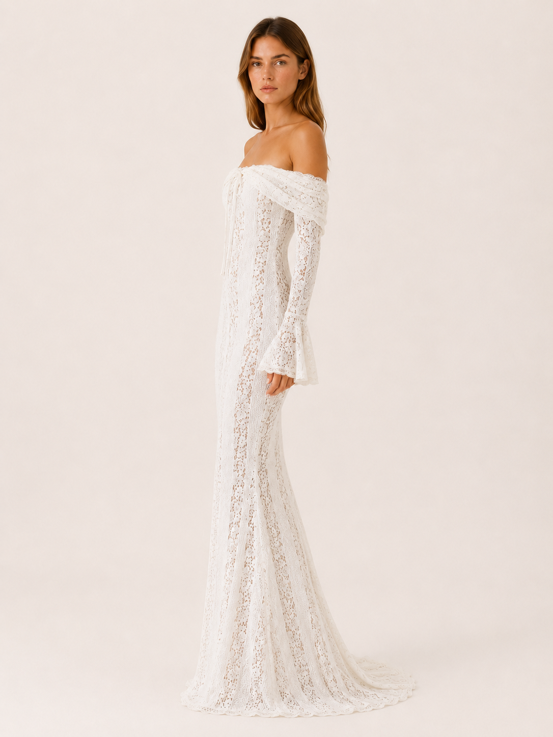 Mirevyn | Maxi Dress with Off-Shoulder Neckline