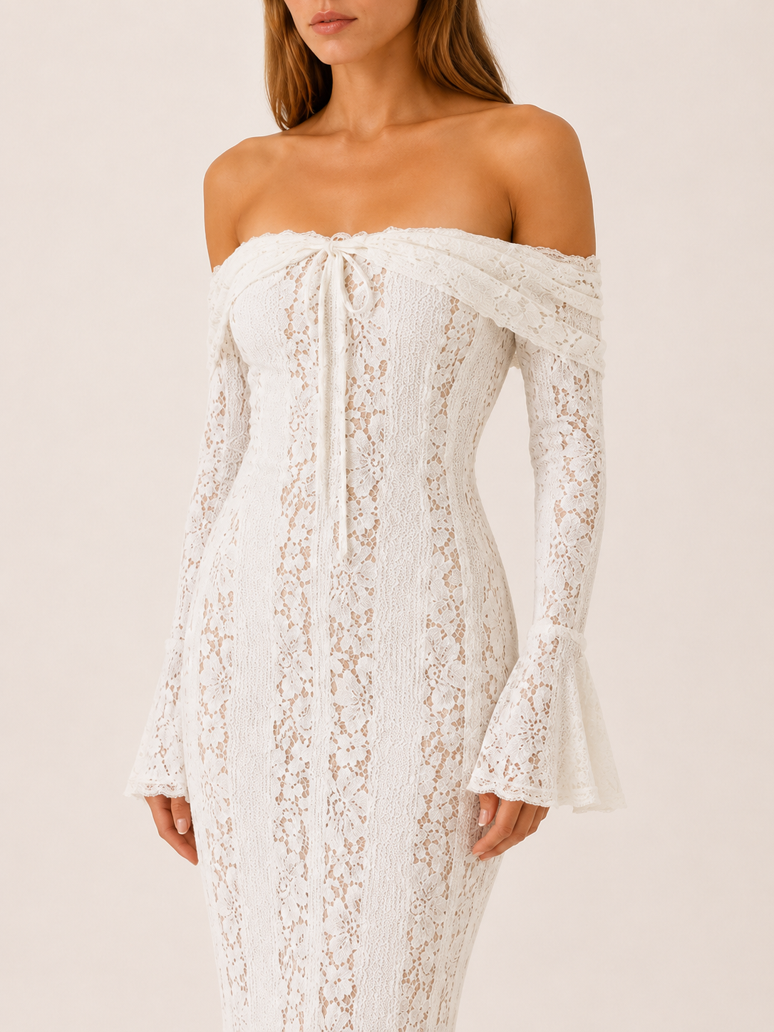 Mirevyn | Maxi Dress with Off-Shoulder Neckline