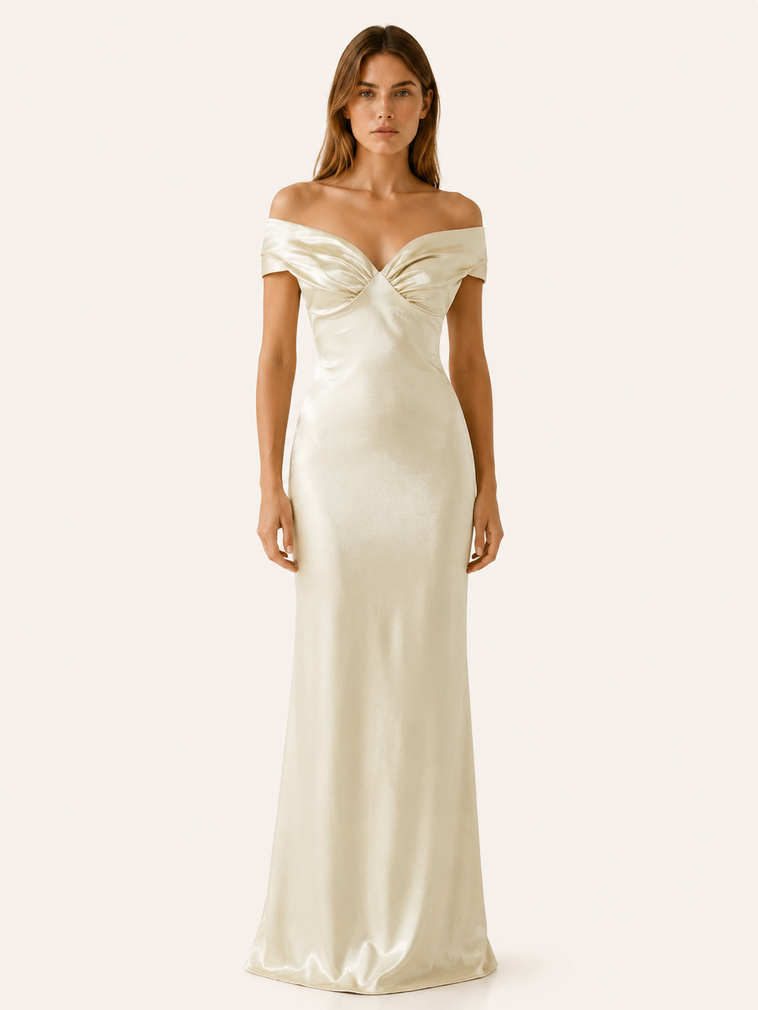 Mona | Off Shoulder Maxi Dress with Fitted Bodice