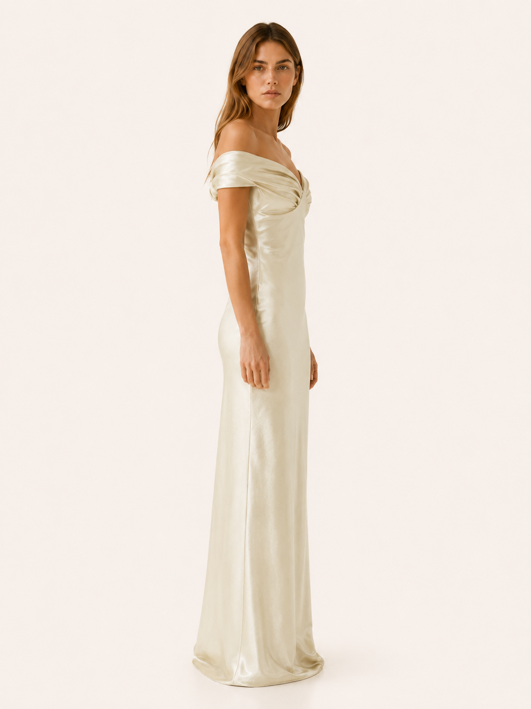 Mona | Off Shoulder Maxi Dress with Fitted Bodice