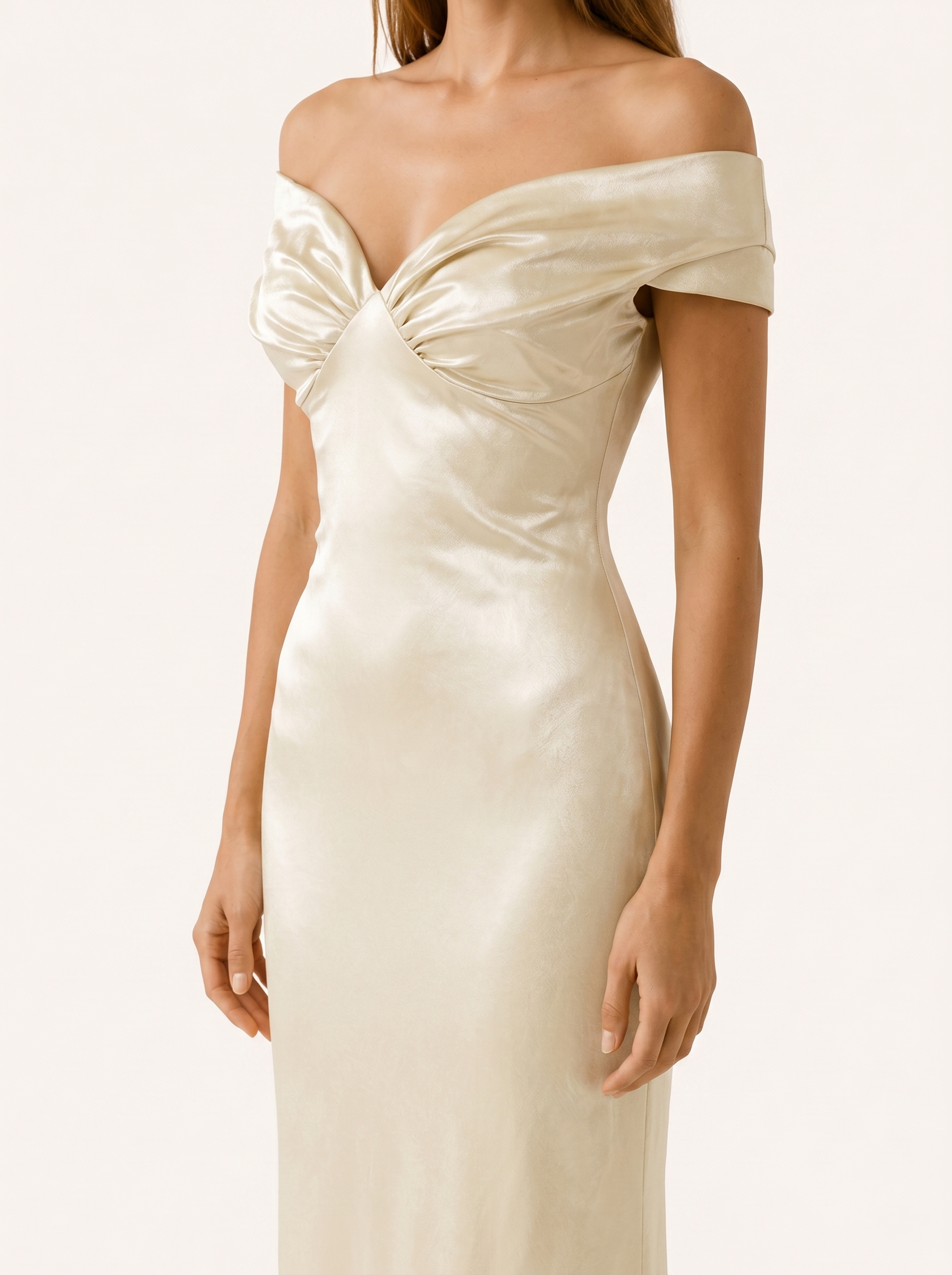Mona | Off Shoulder Maxi Dress with Fitted Bodice