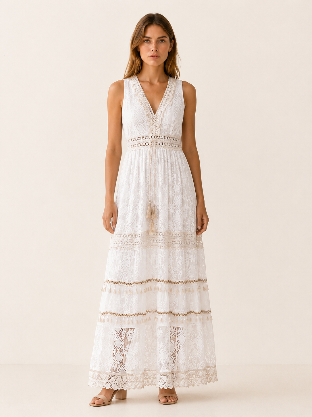 Morwenna | Flowy Maxi Dress with V Neck