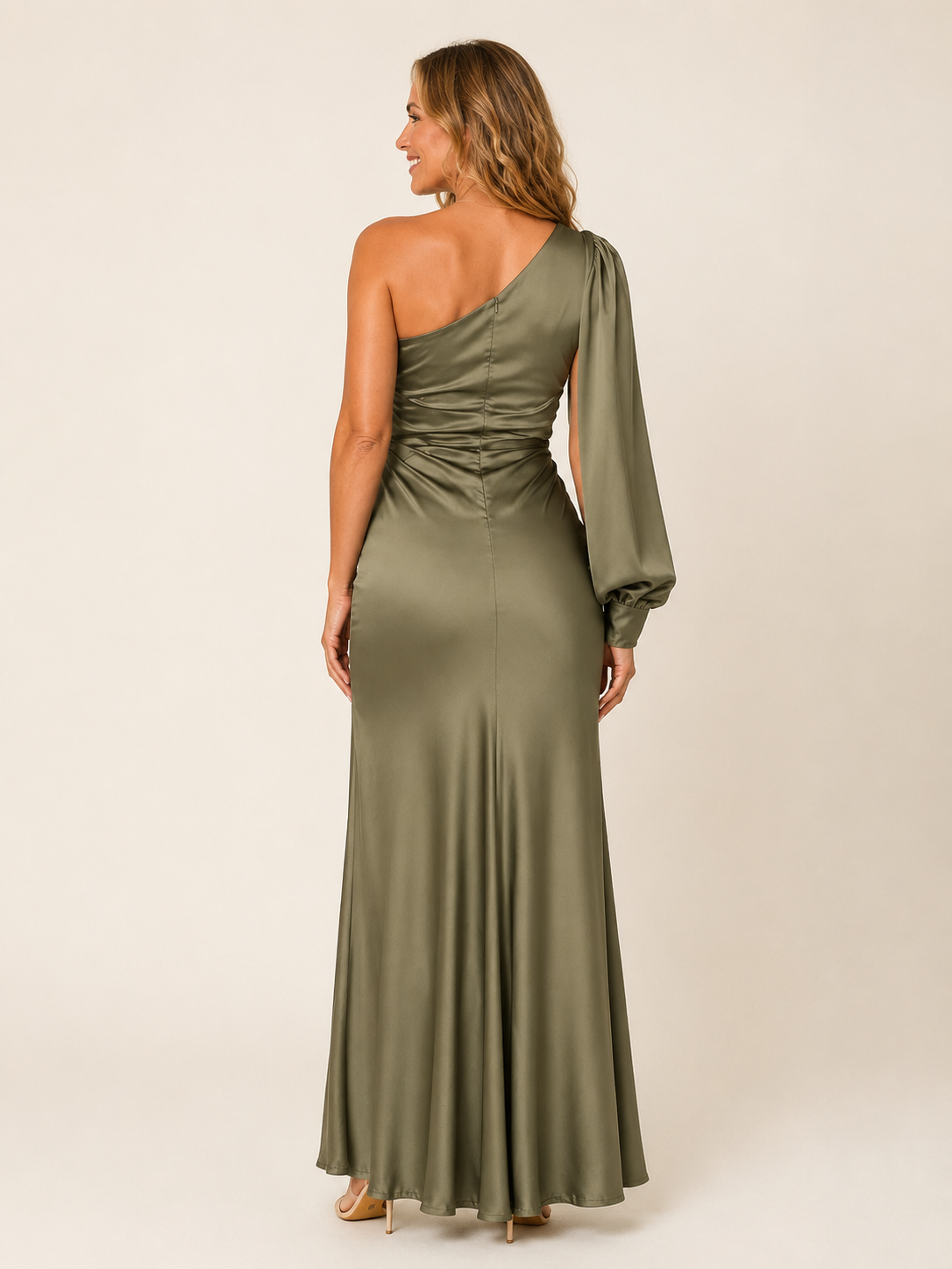 Nadina | Women's One Shoulder Side Split Evening Maxi Dress