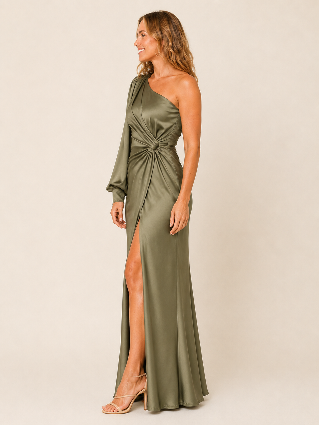 Nadina | Women's One Shoulder Side Split Evening Maxi Dress