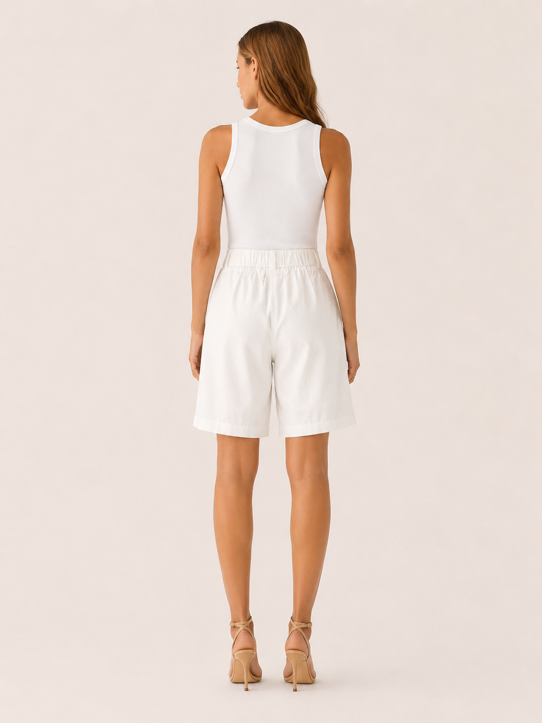 Naomi | Women's Pleated High Waisted Bermuda Shorts