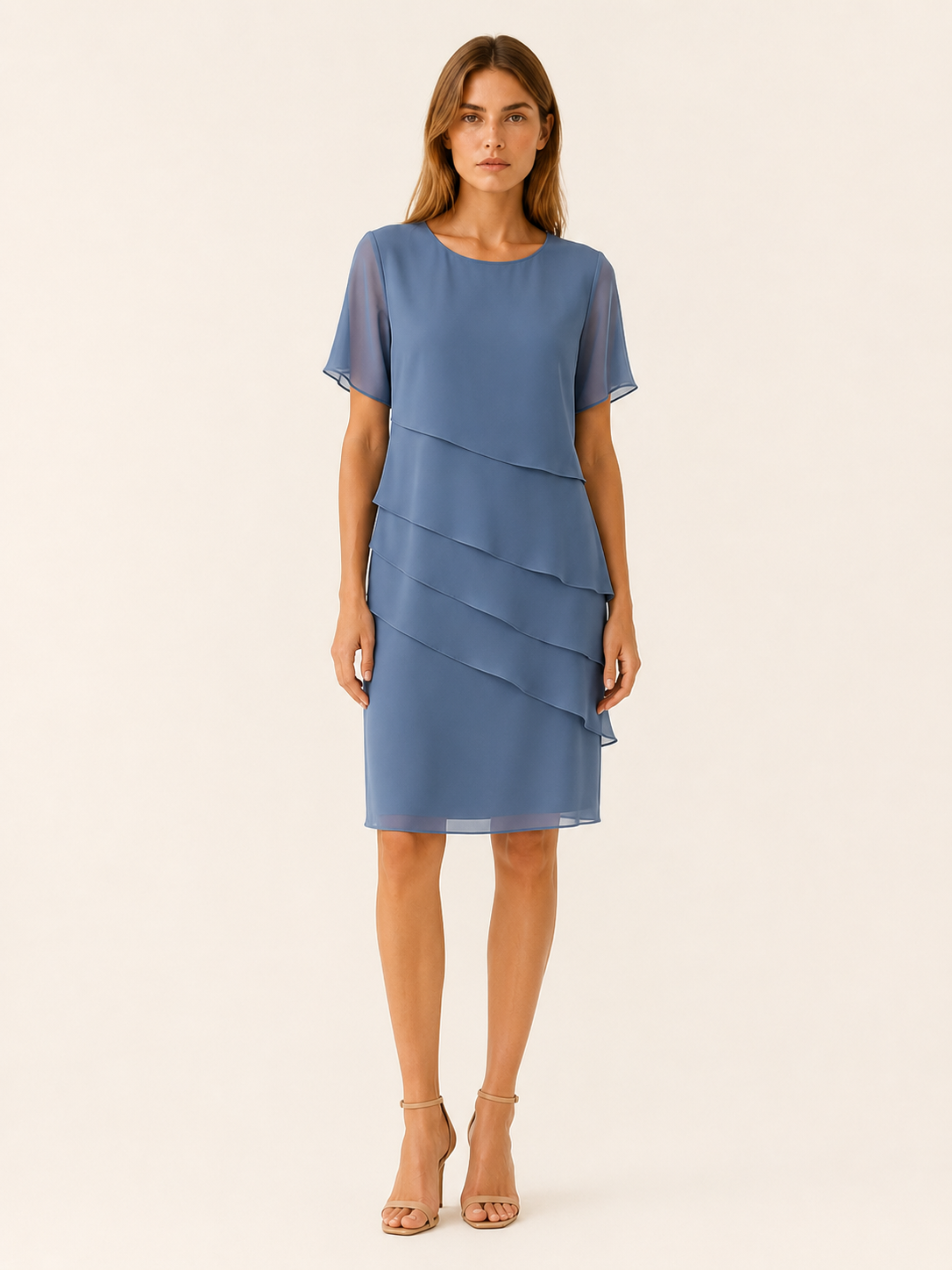 Nelia | Everyday Midi Dress with Short Sleeve