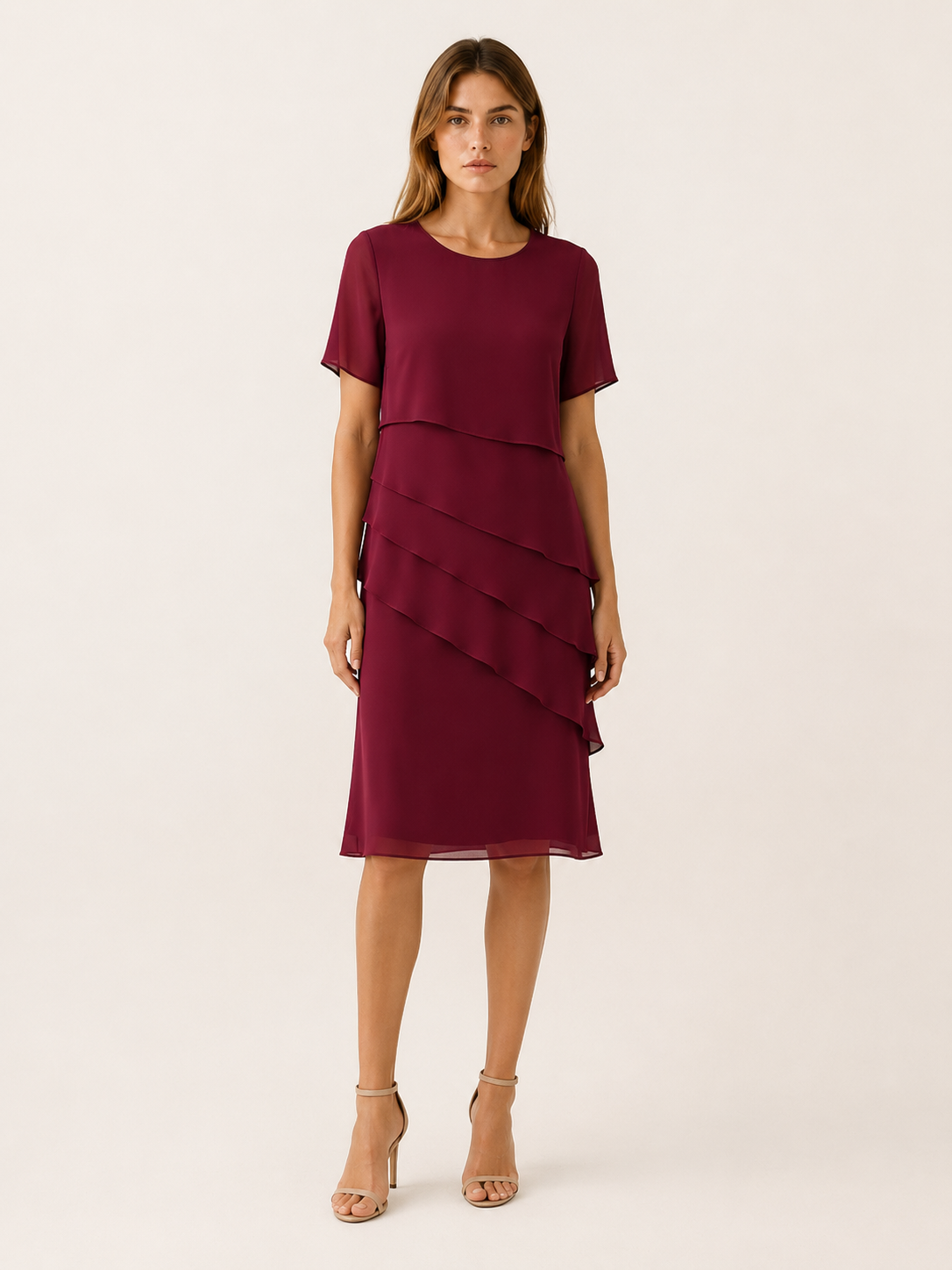 Nelia | Everyday Midi Dress with Short Sleeve