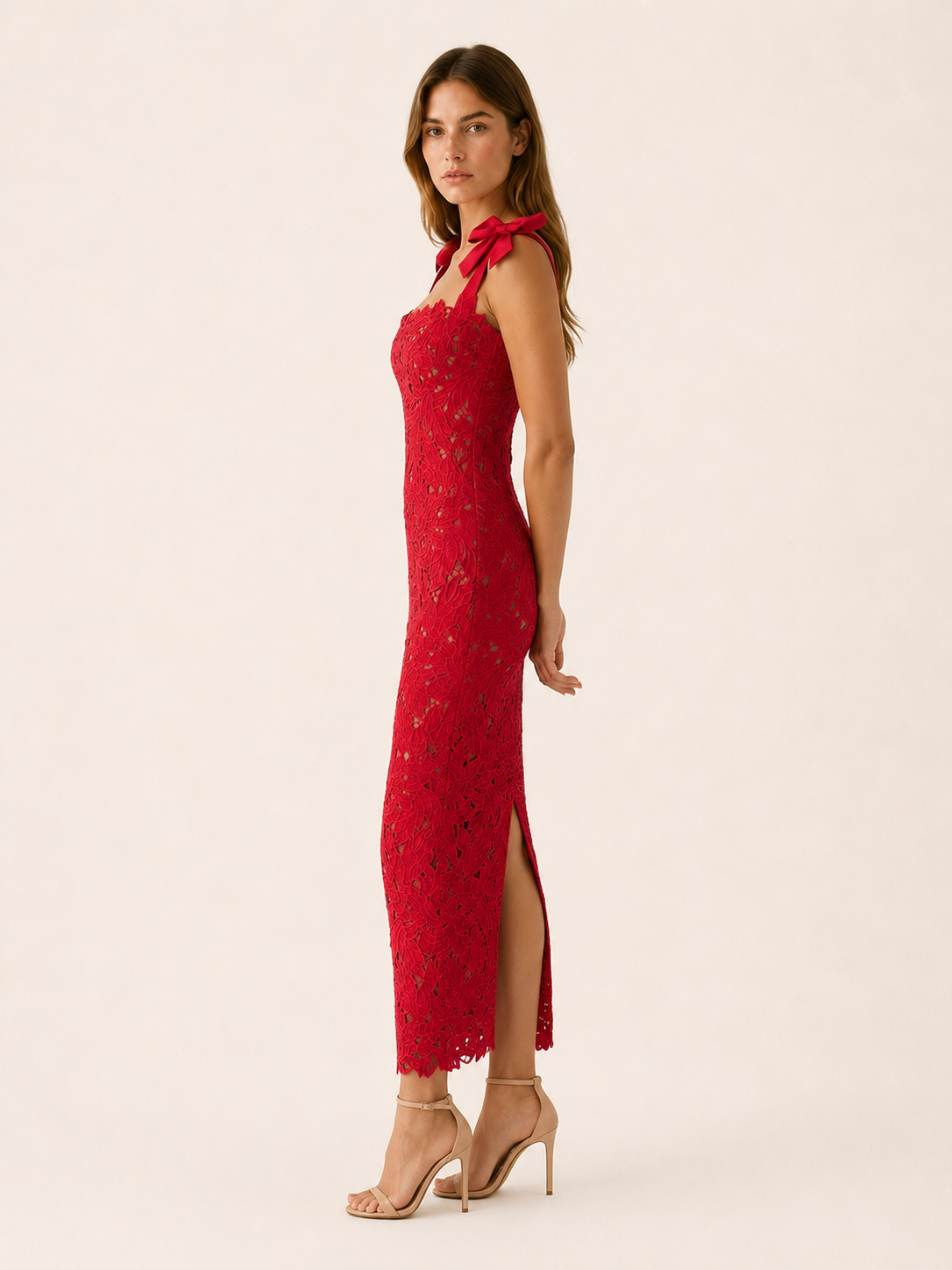Nerea | Wedding Guest Maxi Dress with Tie Strap Detail