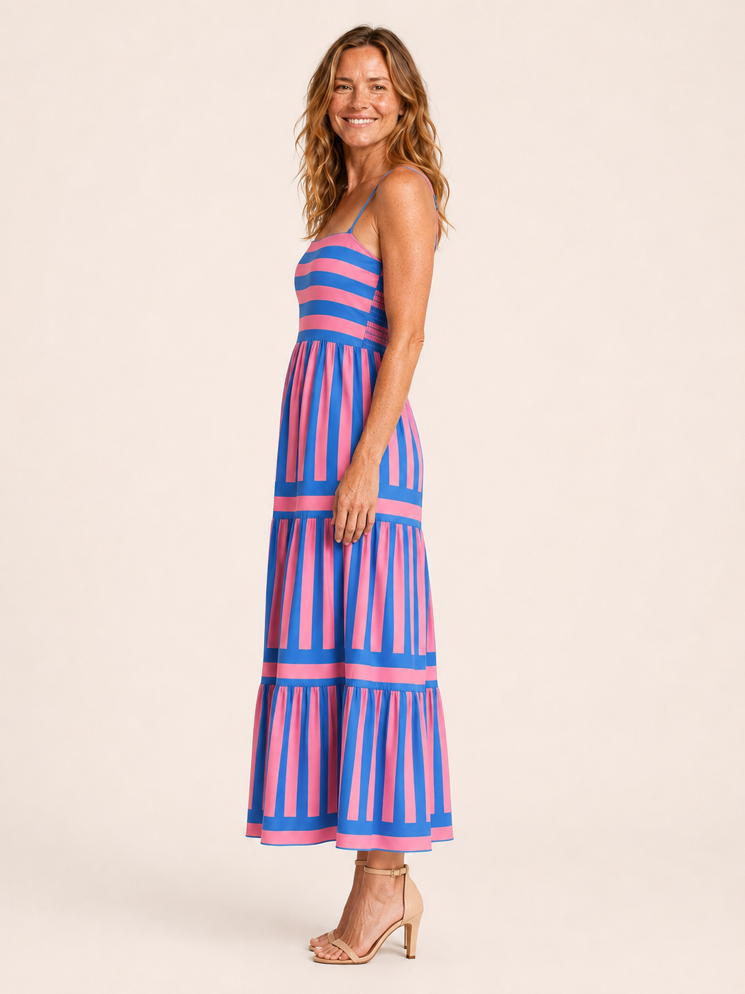 Nerissa | Women's Striped Tiered Summer Maxi Dress