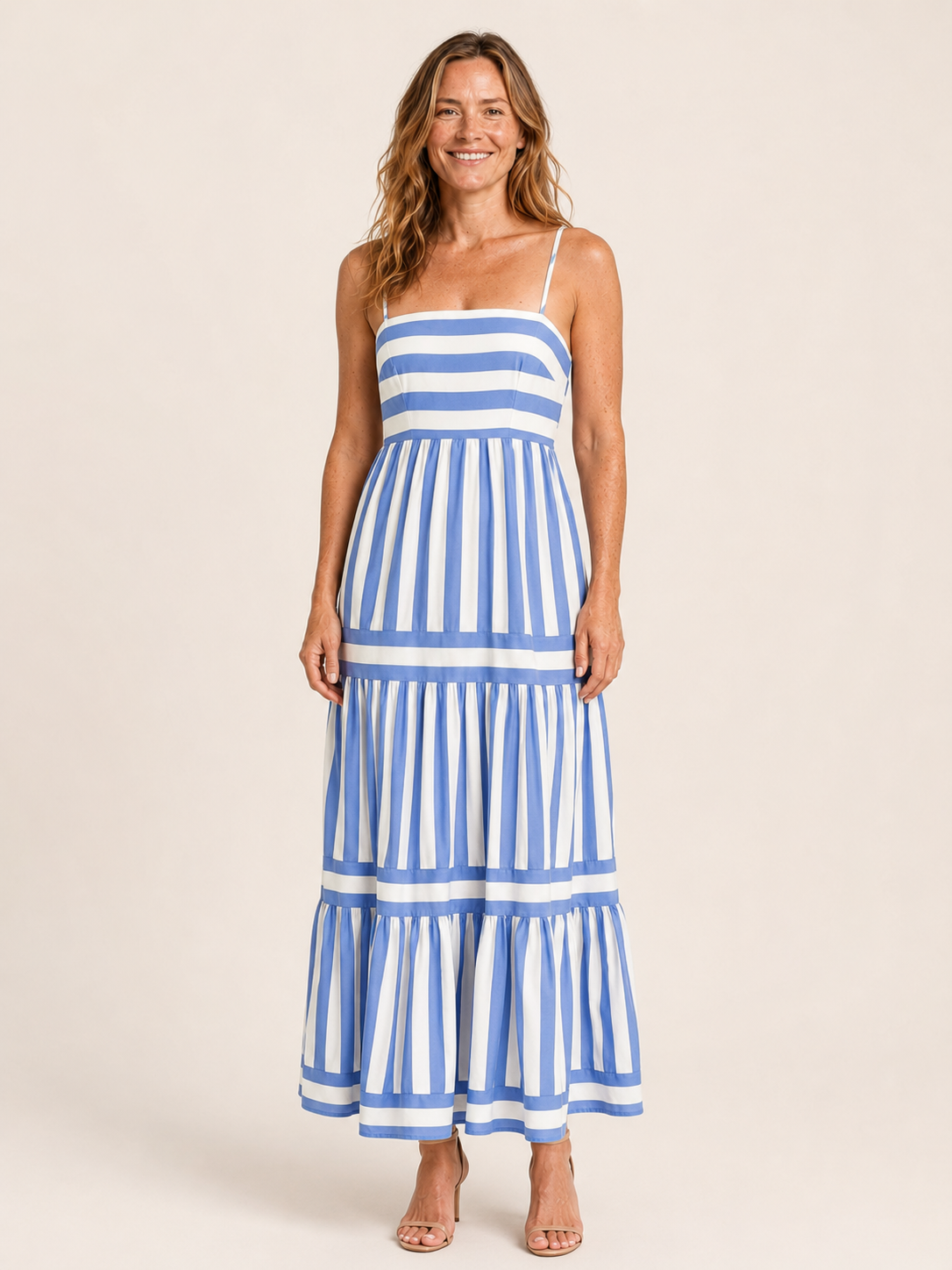 Nerissa | Women's Striped Tiered Summer Maxi Dress