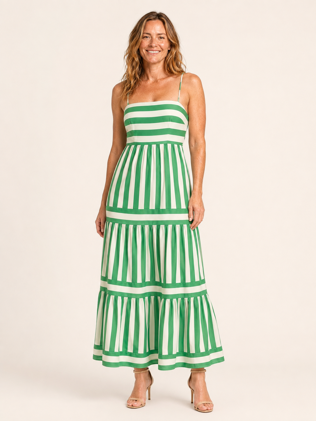 Nerissa | Women's Striped Tiered Summer Maxi Dress