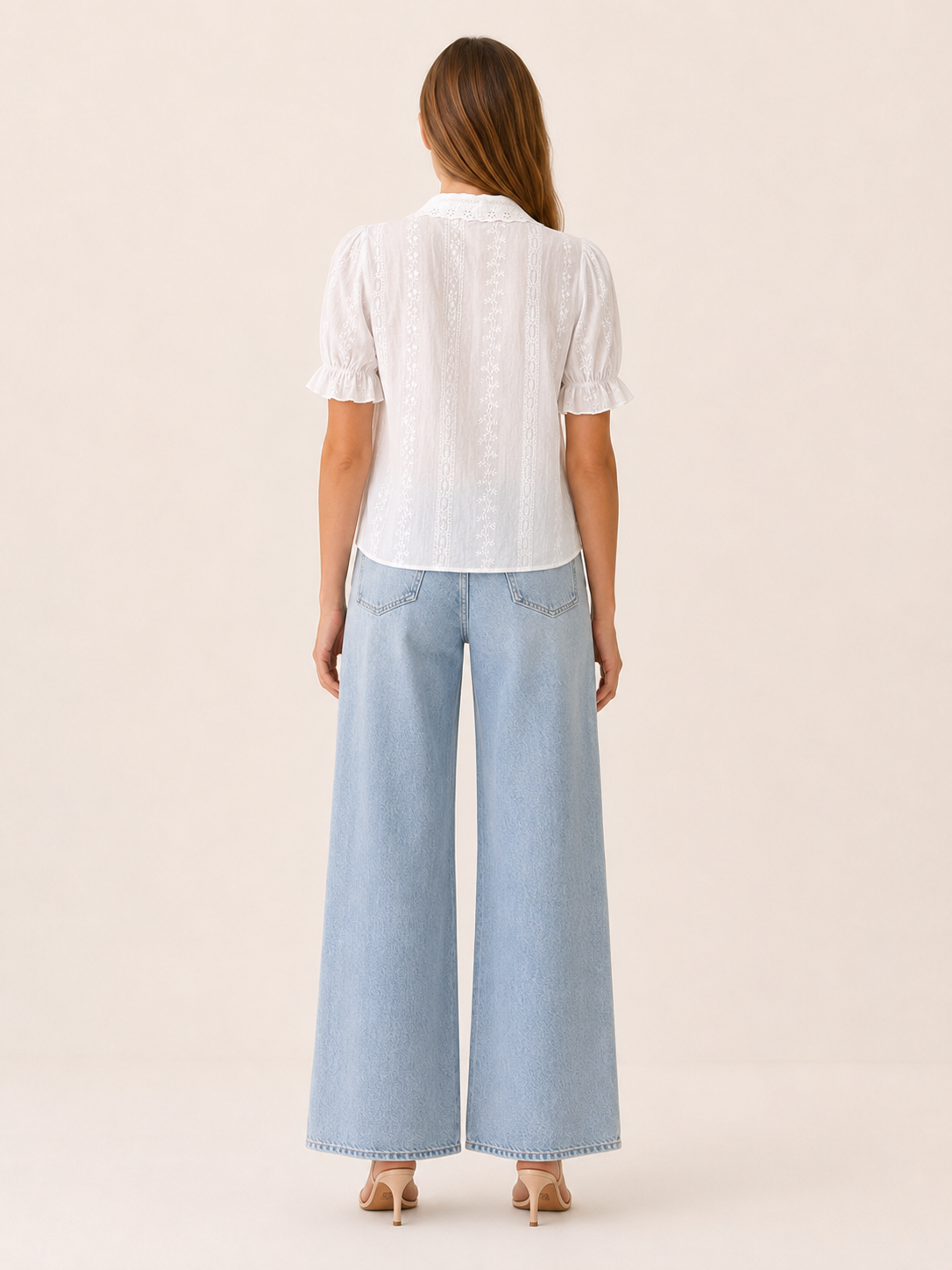 Nina | Women's Lace Embroidered Collared Blouse