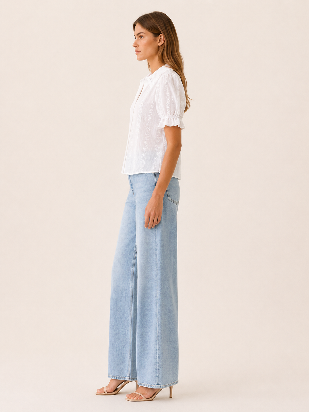 Nina | Women's Lace Embroidered Collared Blouse