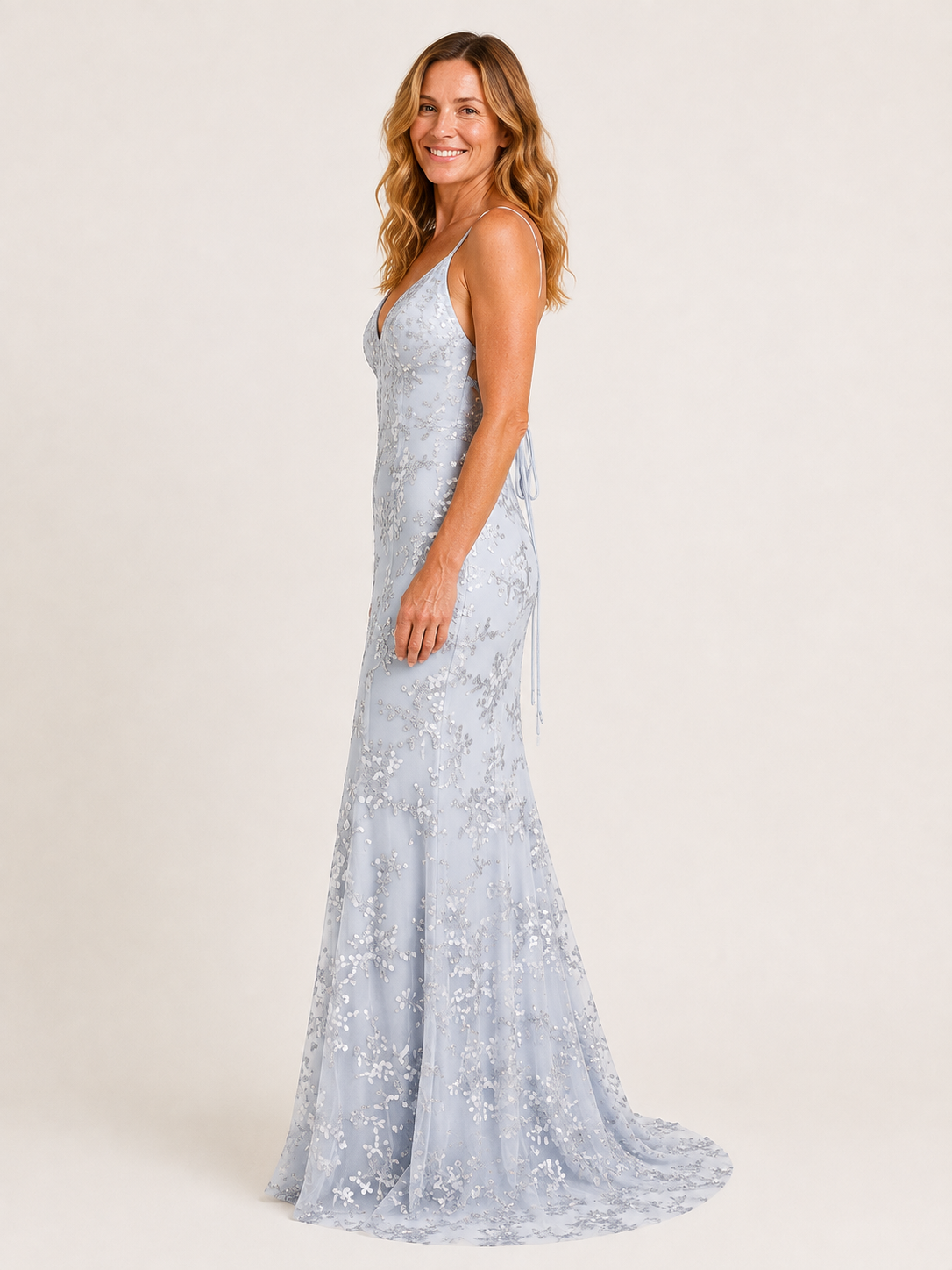 Noemie | Women's Sequin Mermaid Wedding Guest Maxi Dress