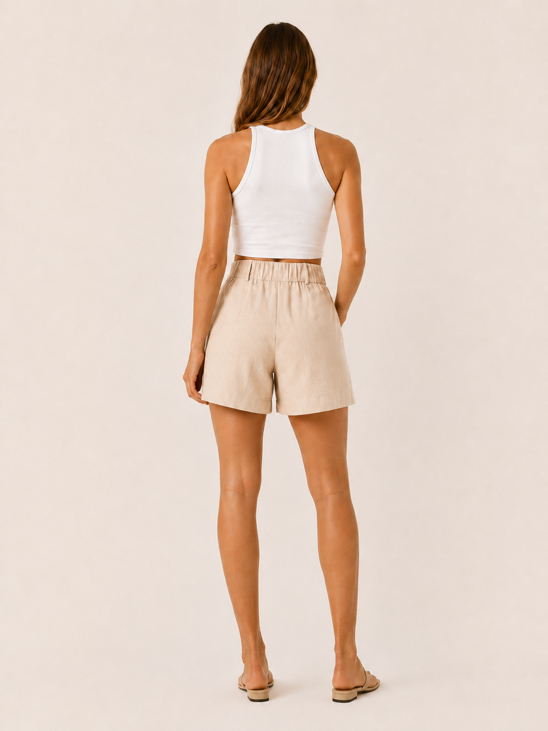 Norwyn | Women's Pleated High Waisted Tailored Shorts