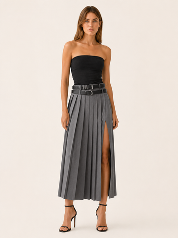 Novalie | Women's Pleated Side Split Maxi Skirt