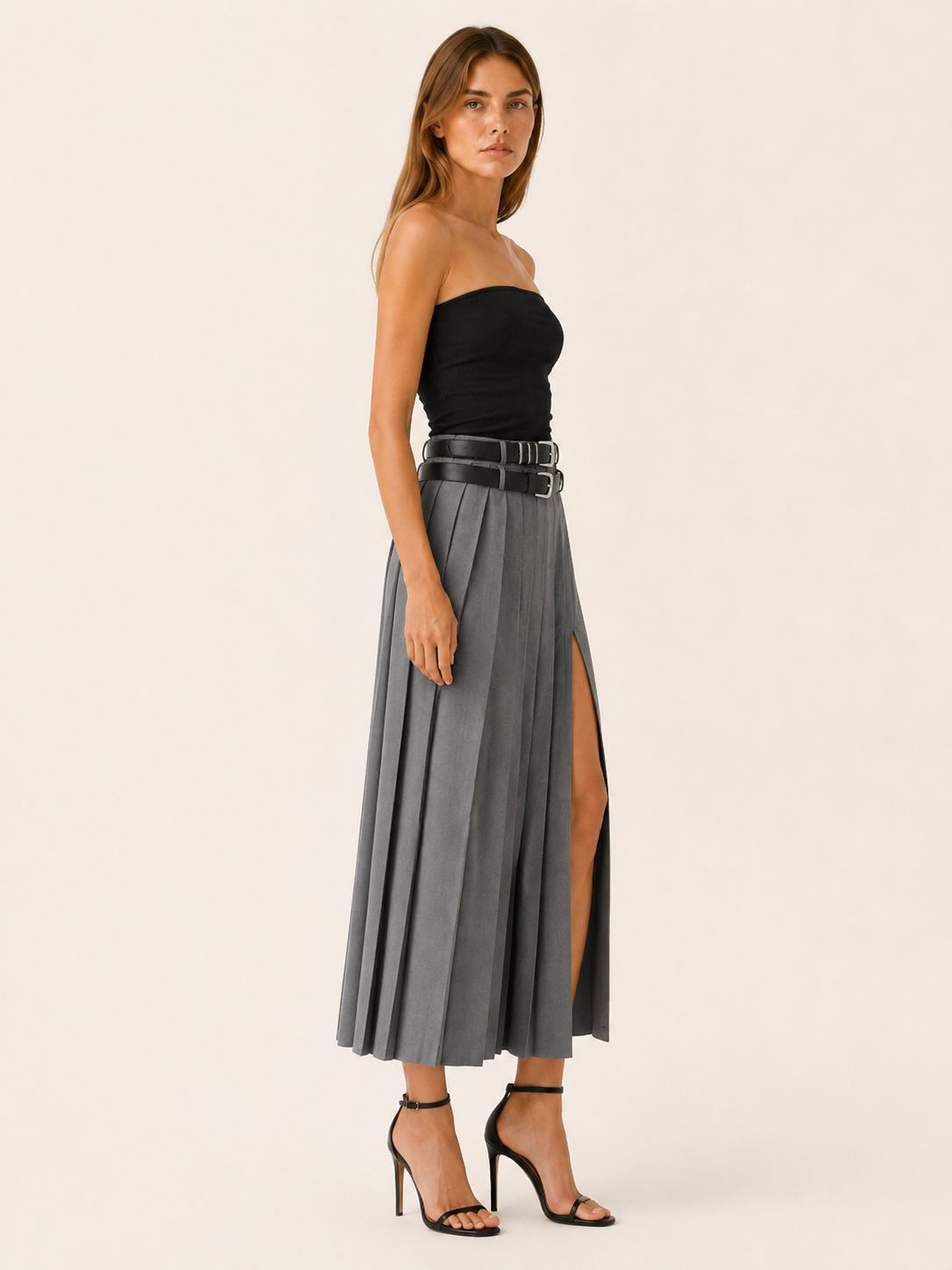 Novalie | Women's Pleated Side Split Maxi Skirt