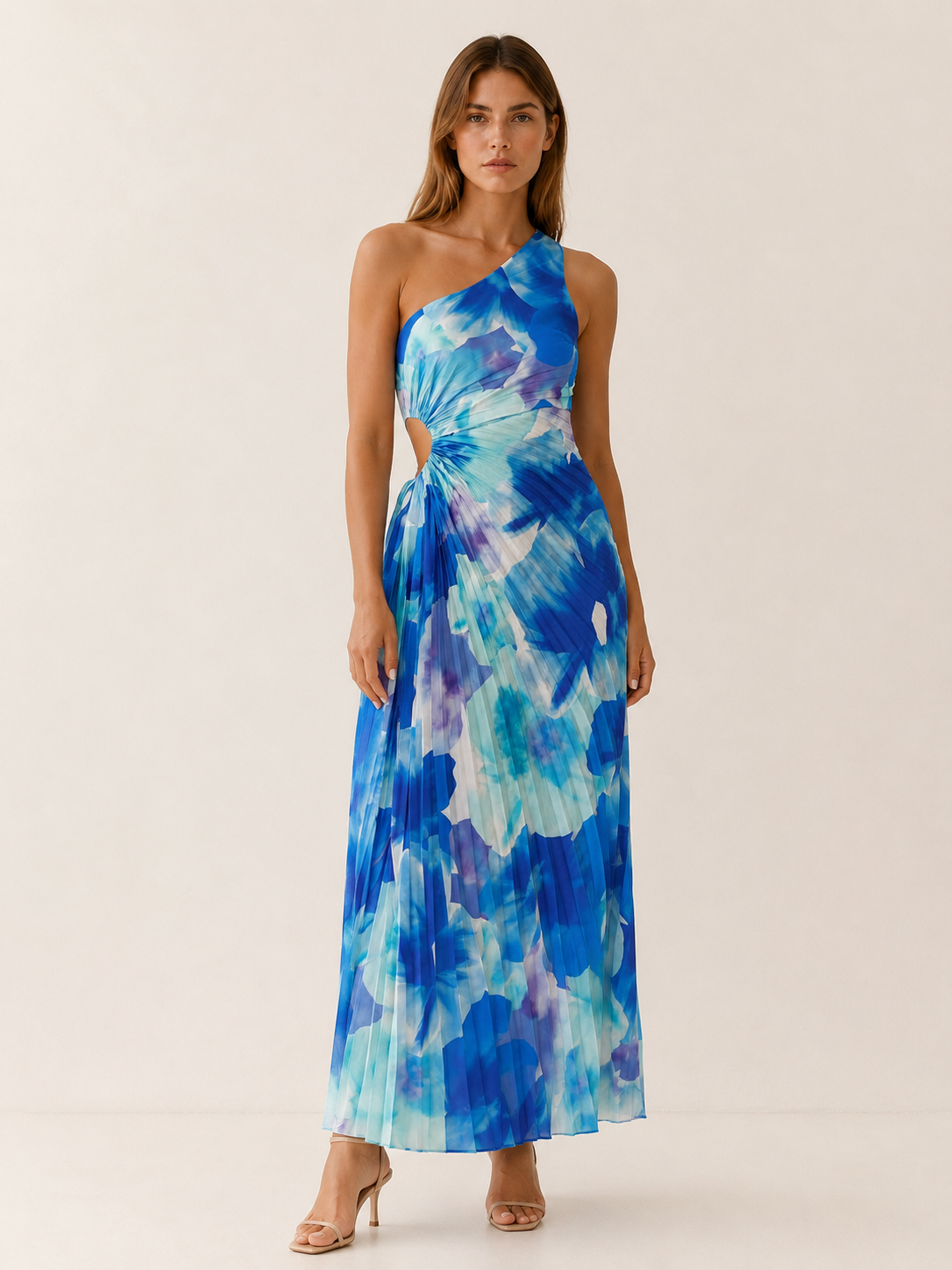 Odessa | One Shoulder Maxi Dress with Flowy Skirt
