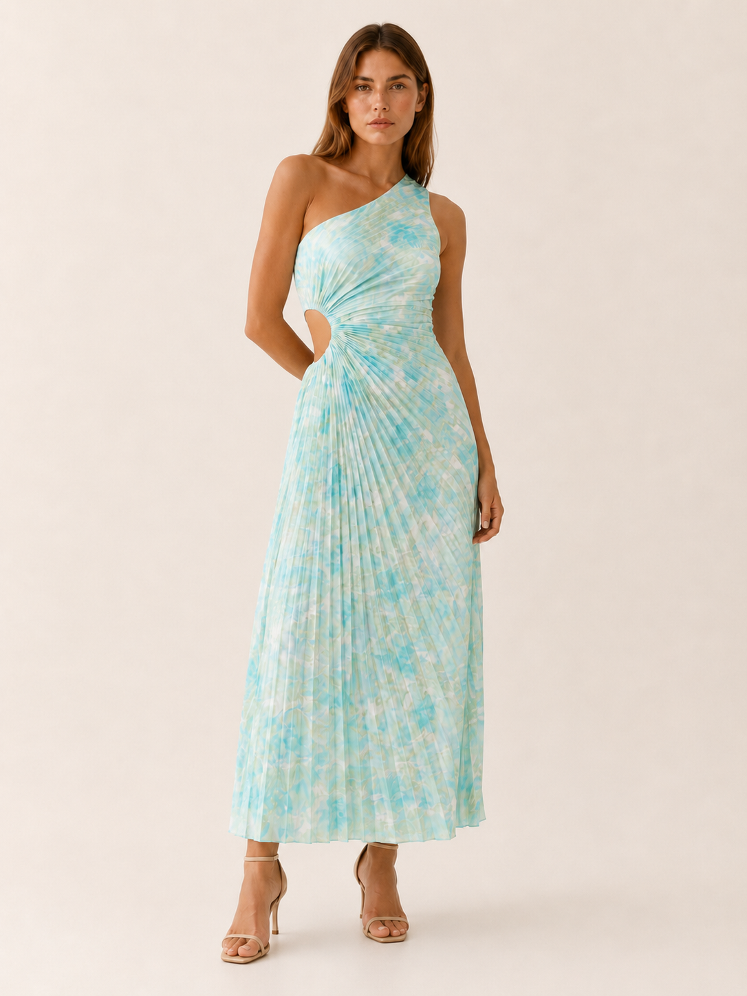 Odessa | One Shoulder Maxi Dress with Flowy Skirt