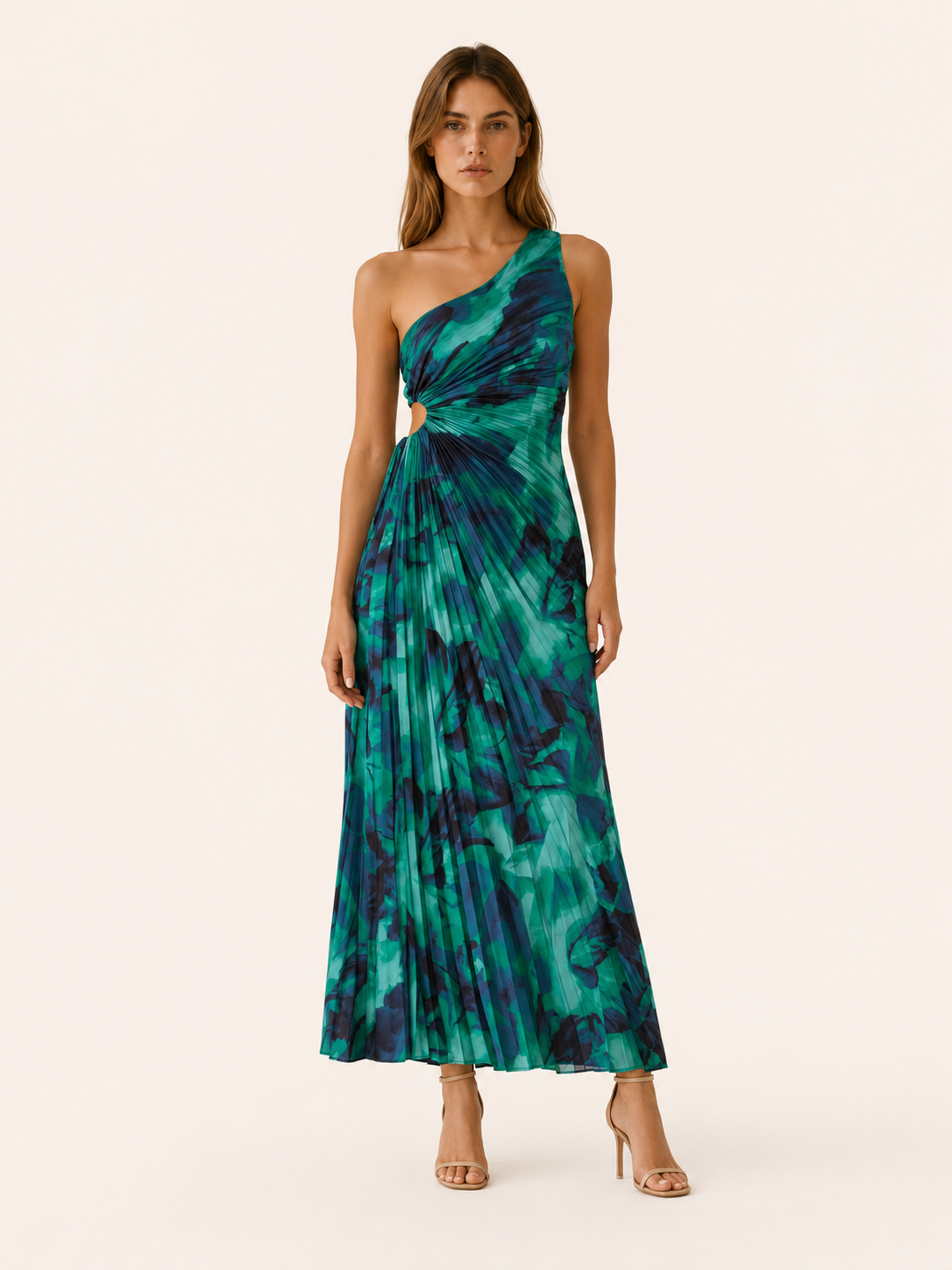 Odessa | One Shoulder Maxi Dress with Flowy Skirt