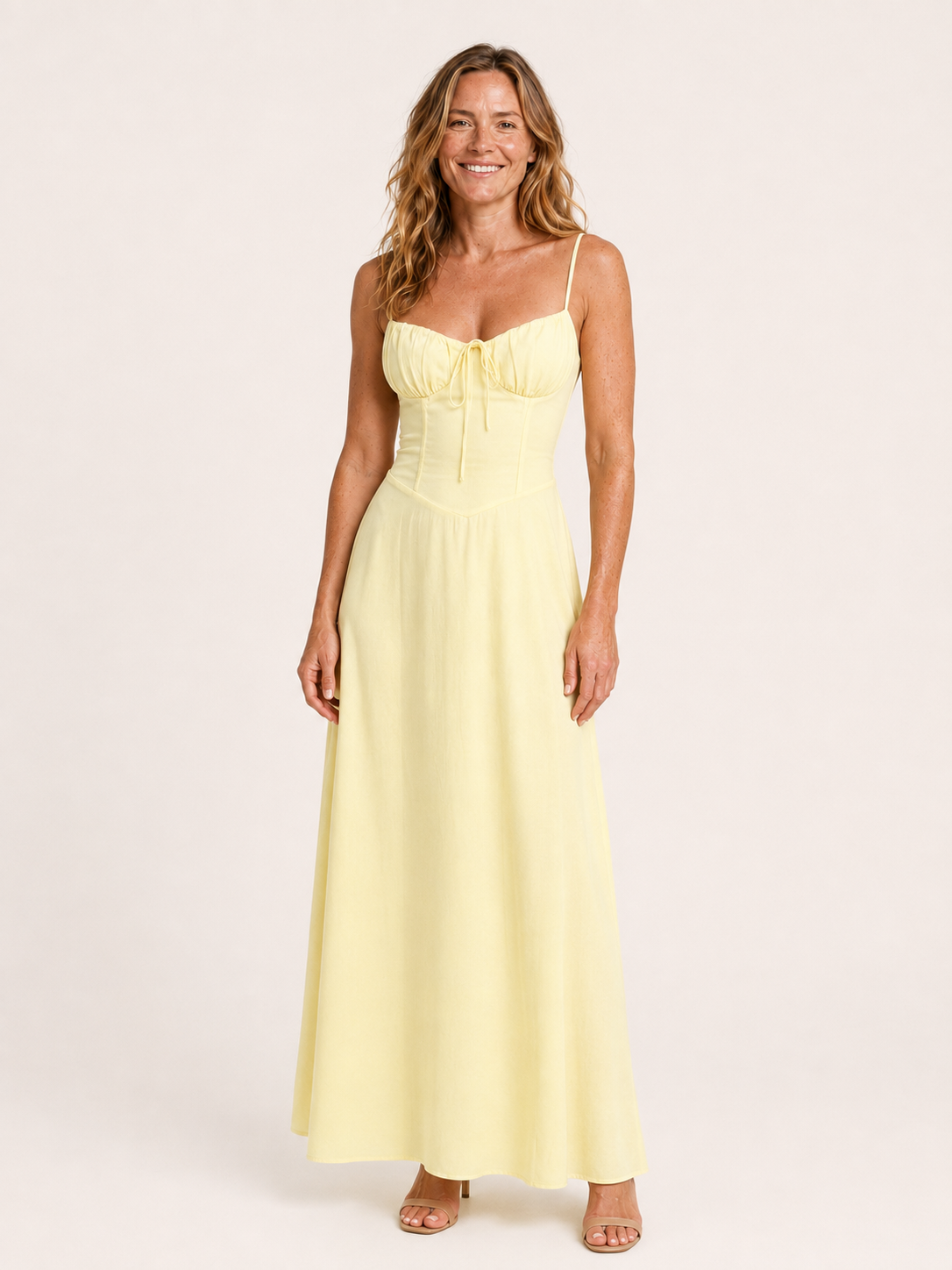 Olivia | Women's Corset Ruched Wedding Guest Maxi Dress