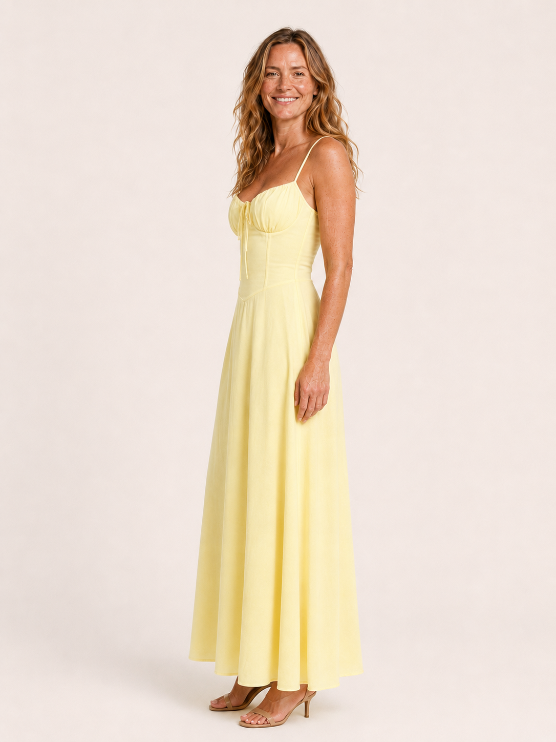 Olivia | Women's Corset Ruched Wedding Guest Maxi Dress