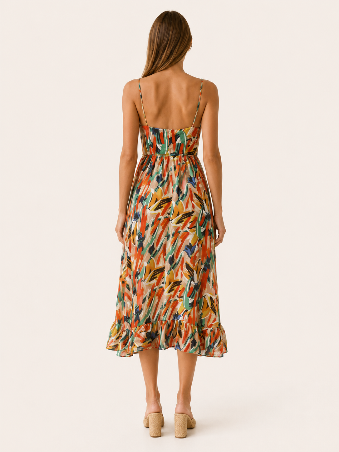 Orla | Printed Midi Dress with Ruffle Hem