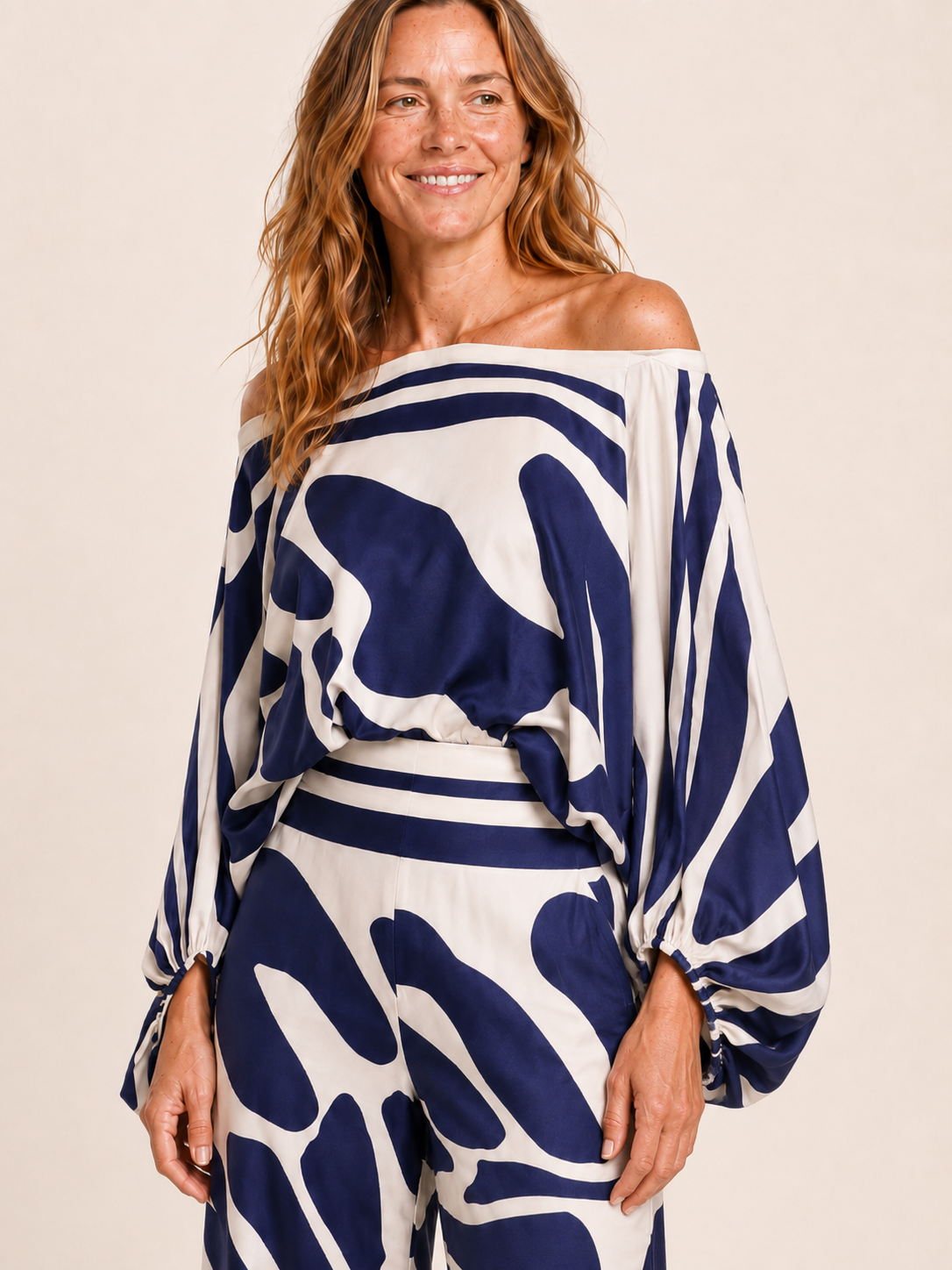 Orlena | Women's Off Shoulder Top and Wide Leg Pants Set