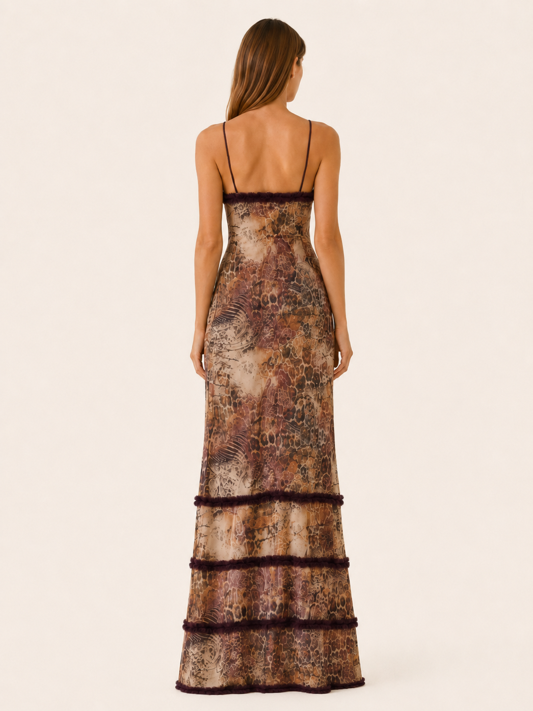 Orvella | Maxi Dress with Ruffle Detail and Ruched Bodice